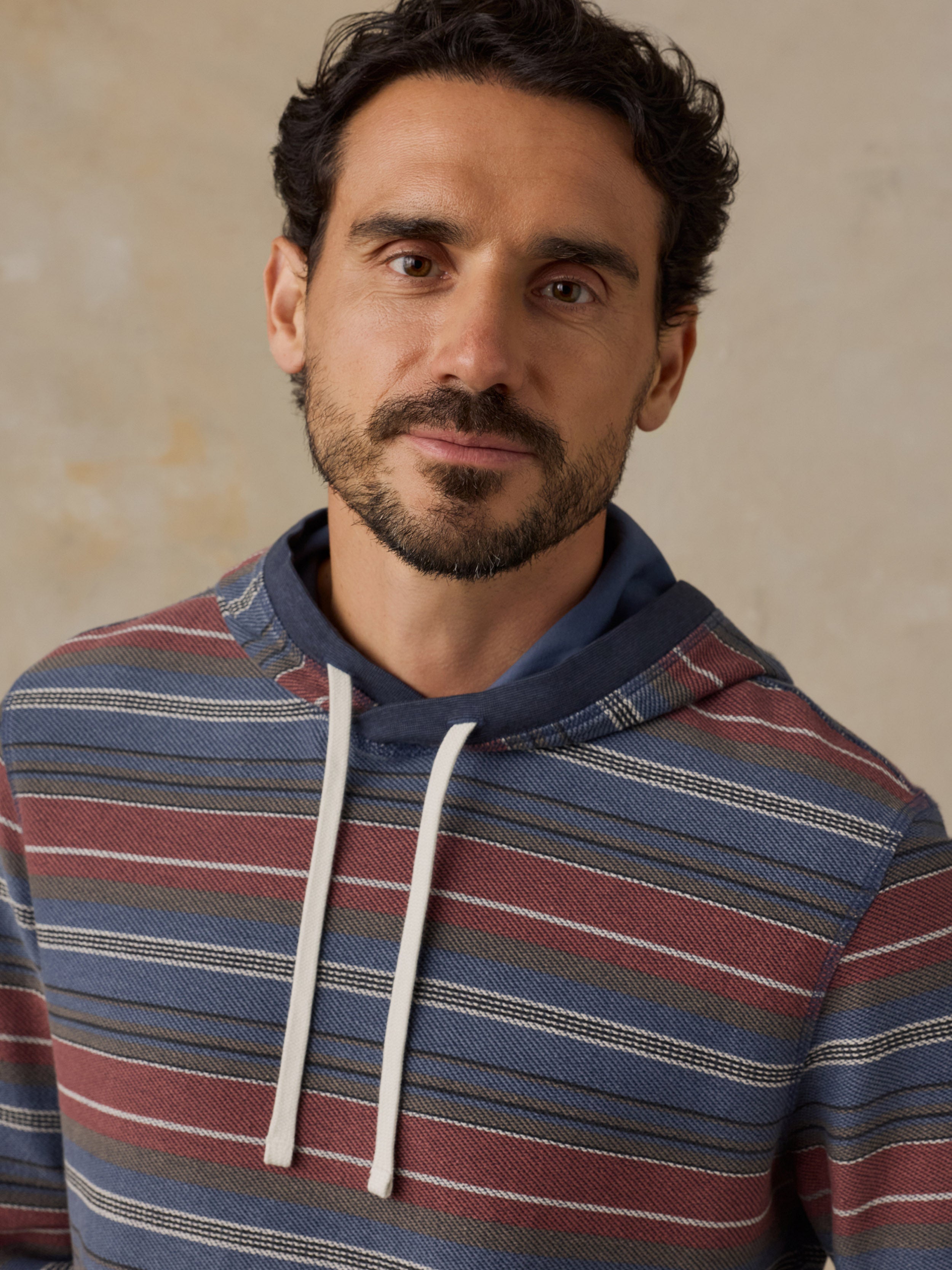 Byron Bay Hoodie - Nighttime Cherry Stripe