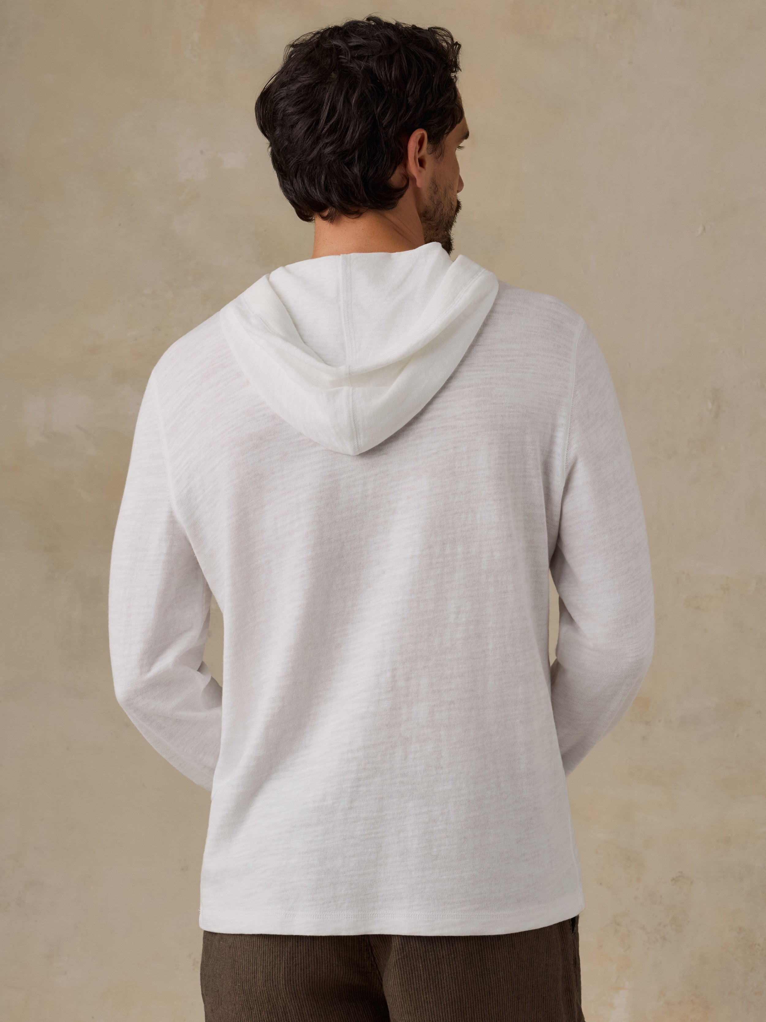 Faherty x Parks Project Big Sur Sunwashed Organic Hoodie - White