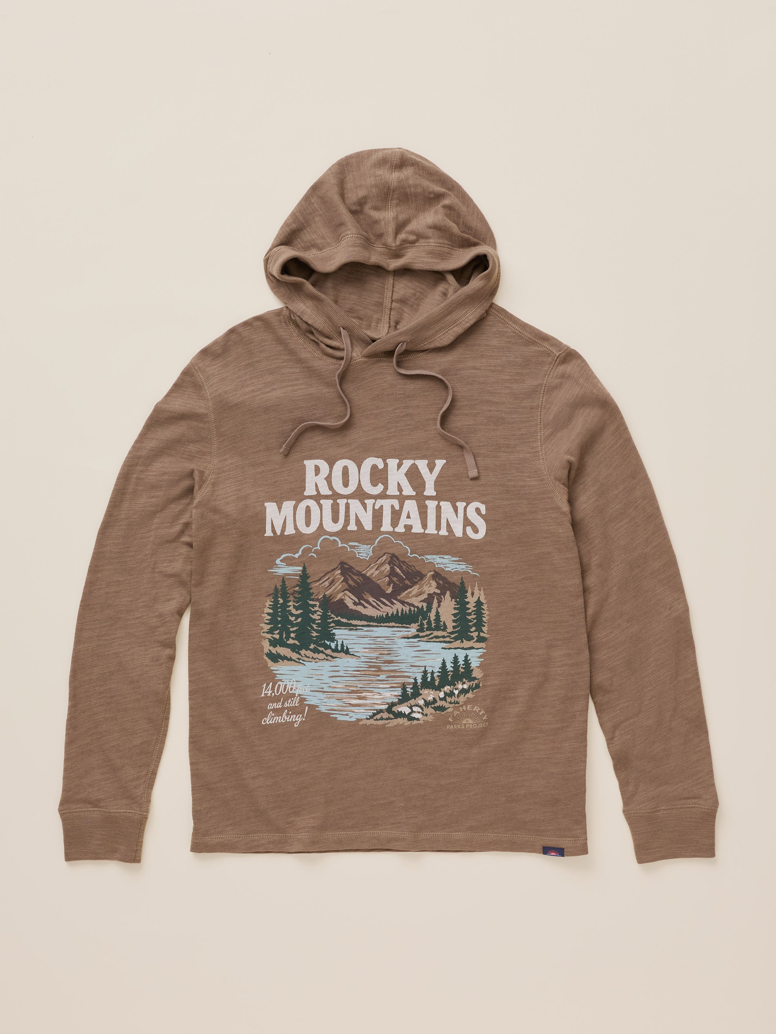 Faherty x Parks Project Rocky Mountains Sunwashed Organic Hoodie - Timber