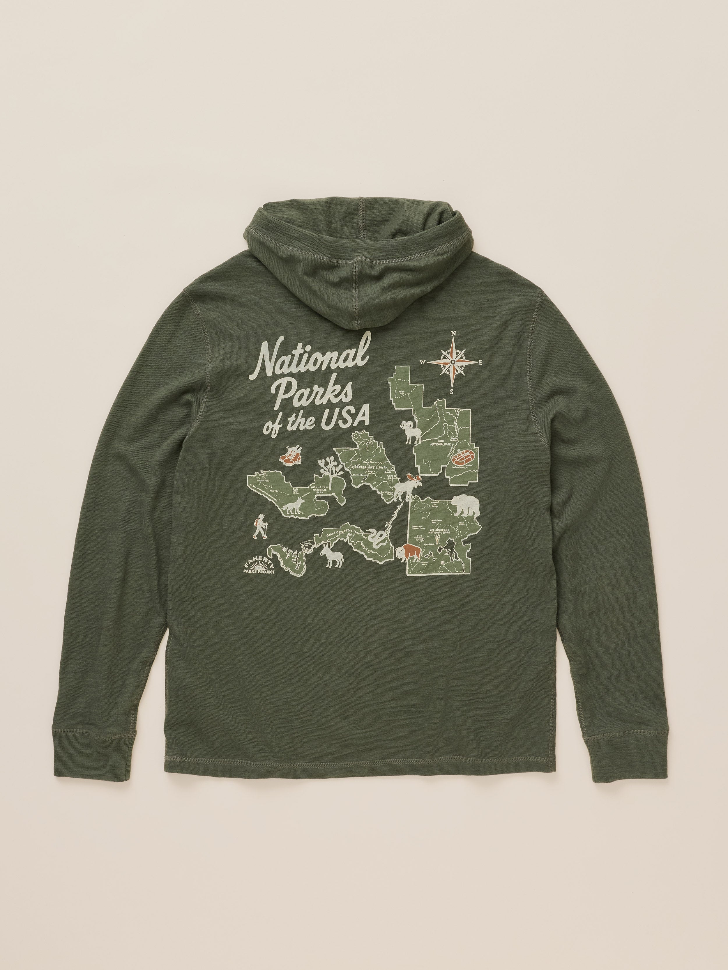 Faherty x Parks Project National Parks Sunwashed Organic Hoodie - Forest Grove