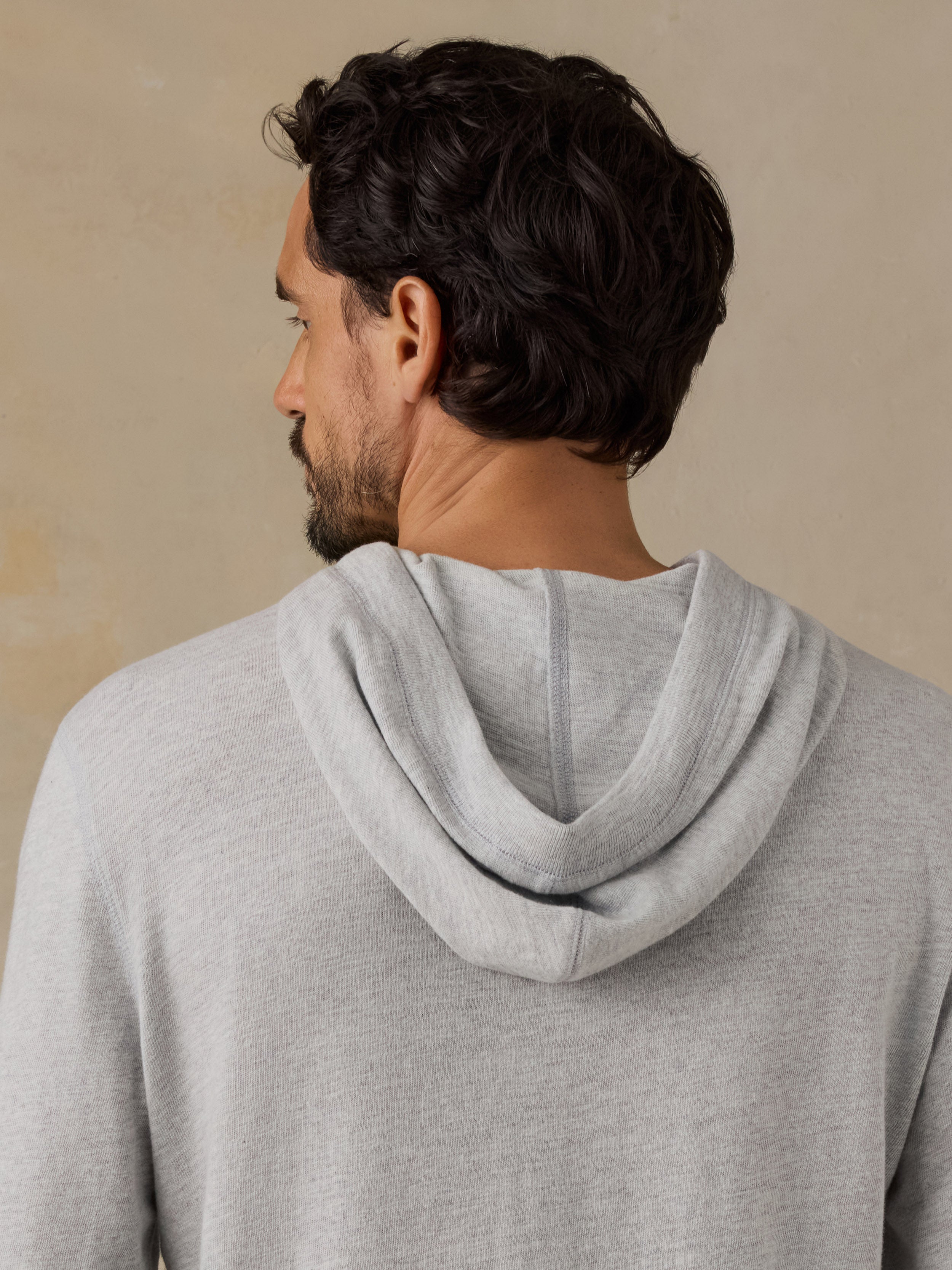 Faherty x Parks Project Great Lakes Sunwashed Organic Hoodie - Light Grey Heather