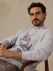 Faherty x Parks Project Great Lakes Sunwashed Organic Hoodie - Light Grey Heather