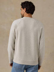 Faherty x Parks Project Rocky Mountains High Standard Fleece Crewneck - Antique Ivory Heather