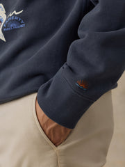 Faherty x Parks Project Great Lakes High Standard Fleece Crewneck - Blue Nights