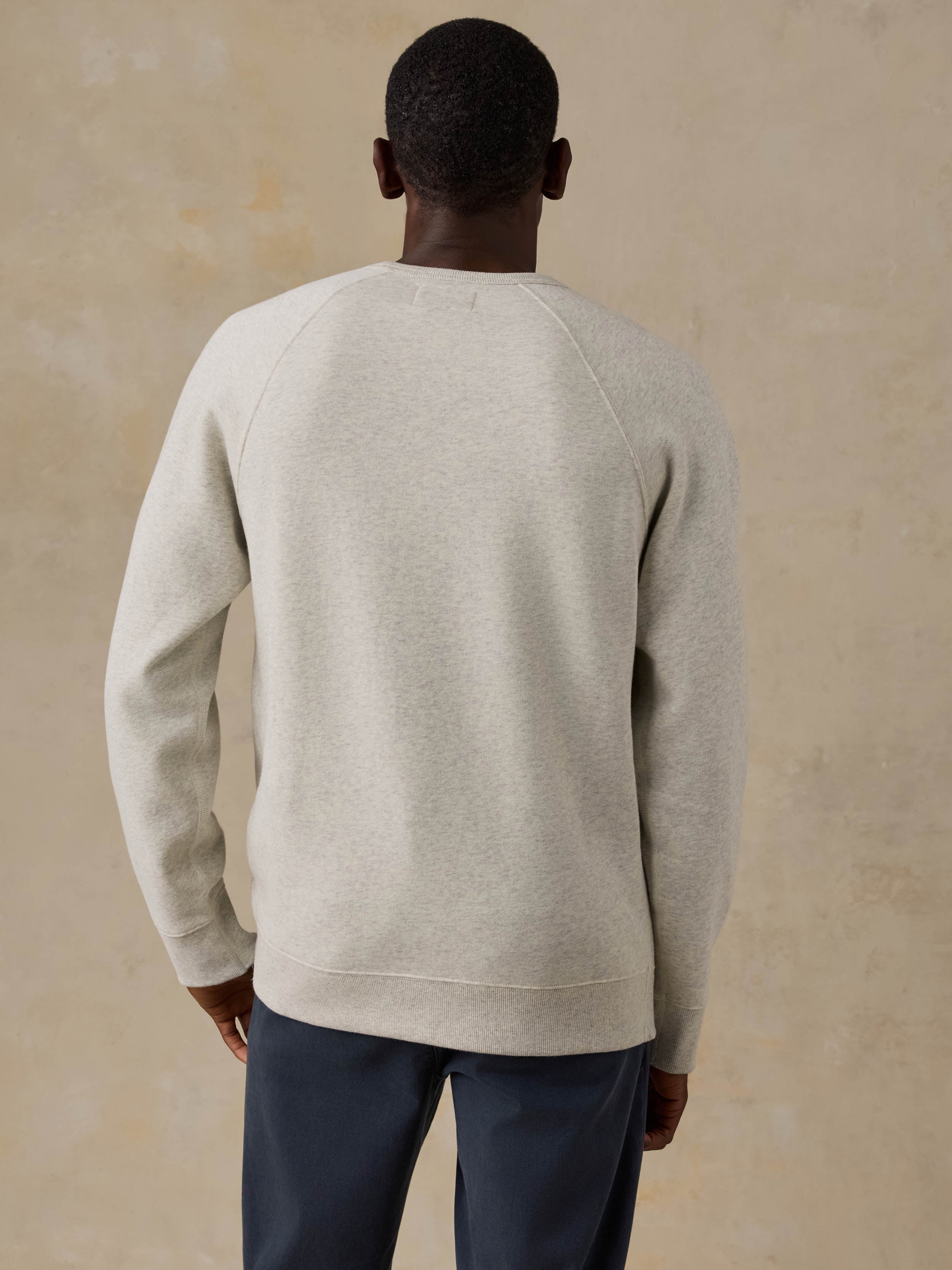 Faherty x Parks Project Great Smoky Mountains High Standard Fleece Crewneck - Great Smoky Mountains Antique Ivory Heather