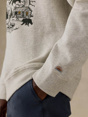Faherty x Parks Project Great Smoky Mountains High Standard Fleece Crewneck - Great Smoky Mountains Antique Ivory Heather