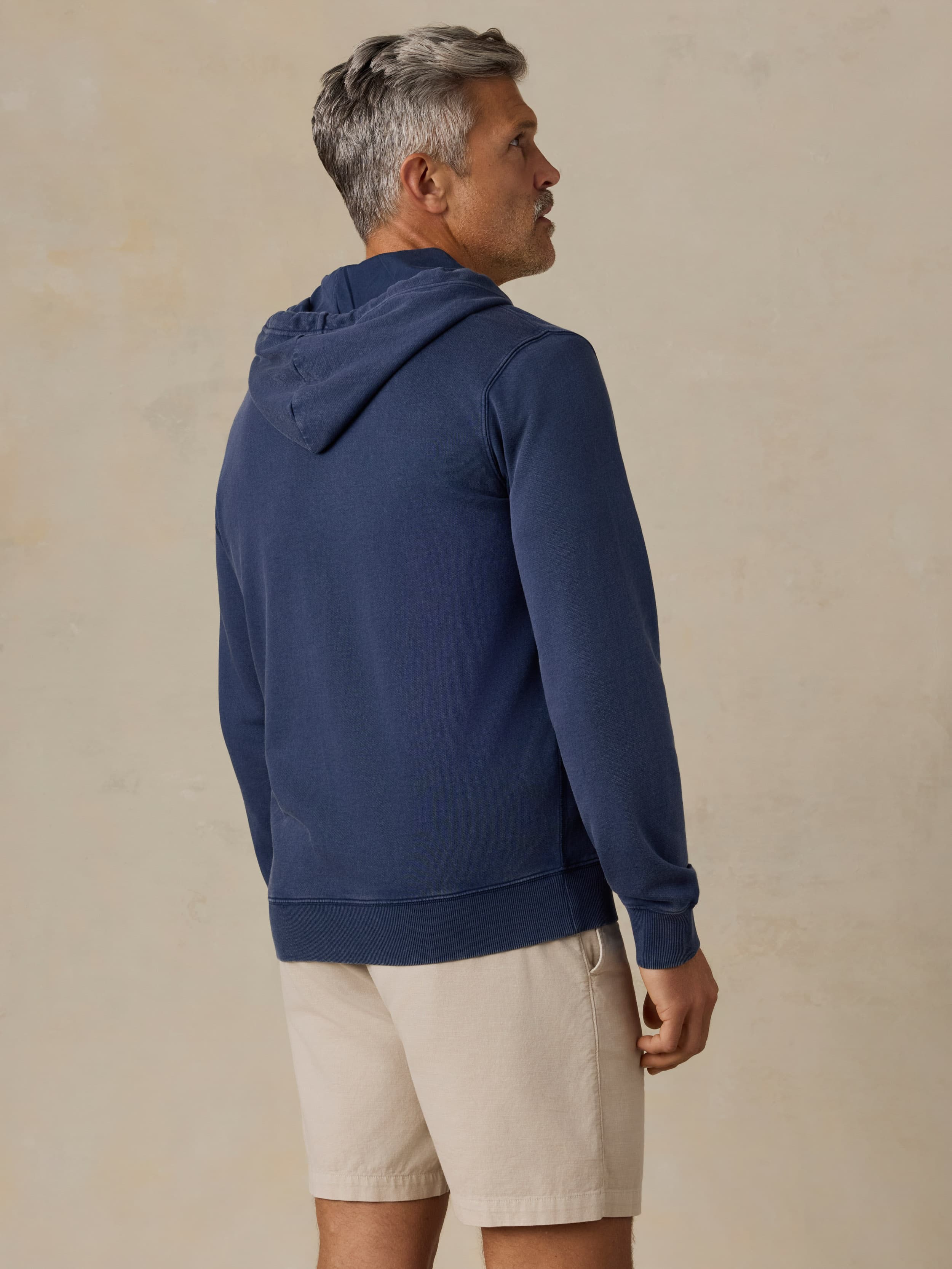 Faherty x Quiksilver Fleece Zip Hoodie - Abyss Navy