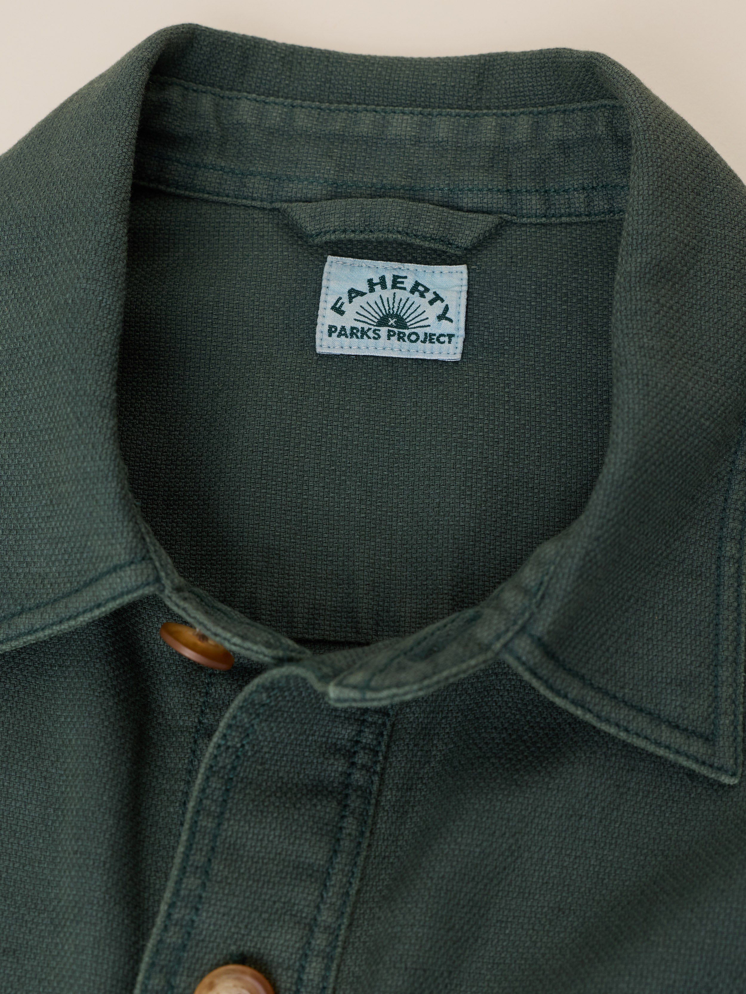 Faherty x Parks Project Tropic Surplus Shirt - Dark Pine