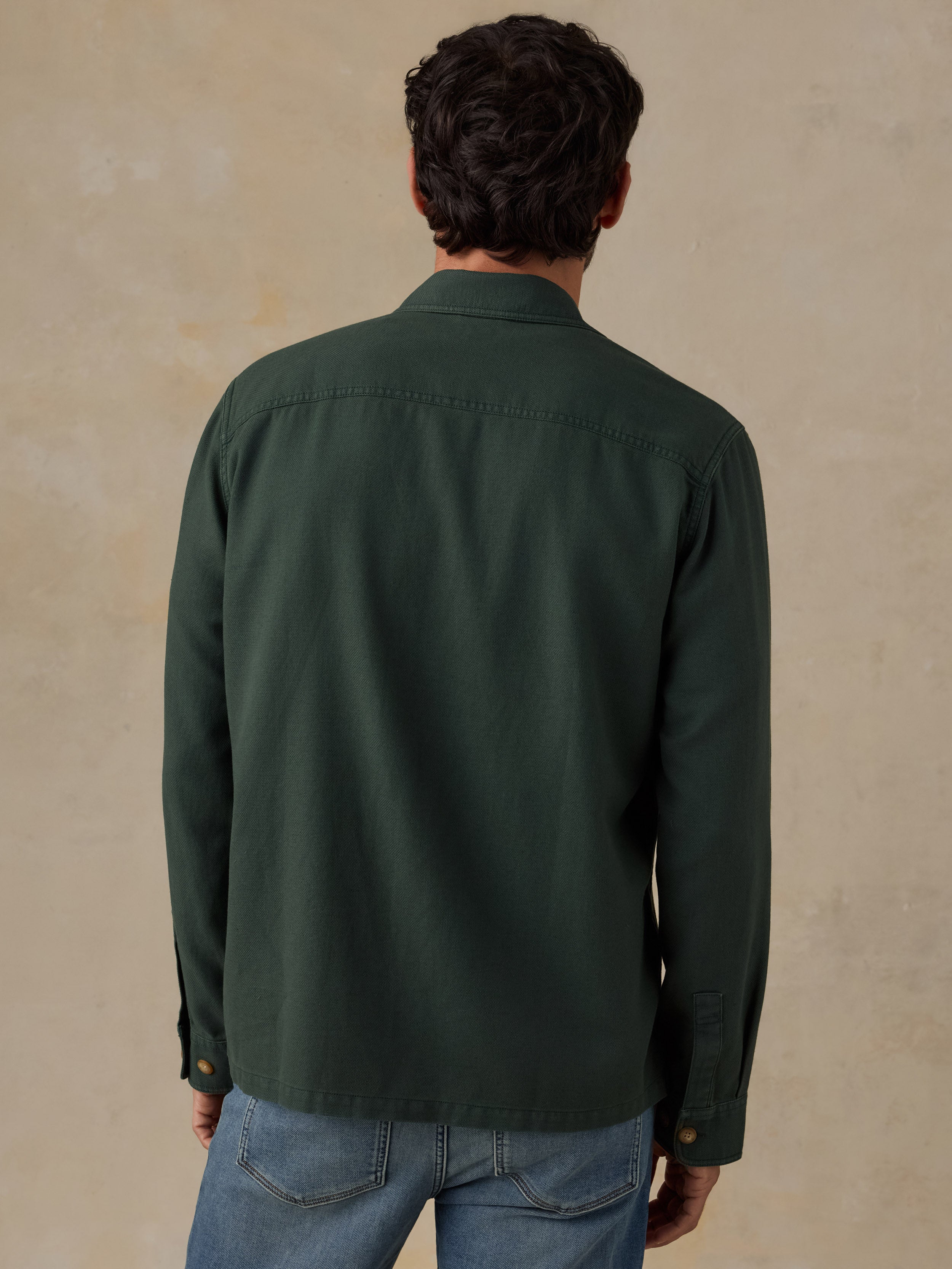 Faherty x Parks Project Tropic Surplus Shirt - Dark Pine
