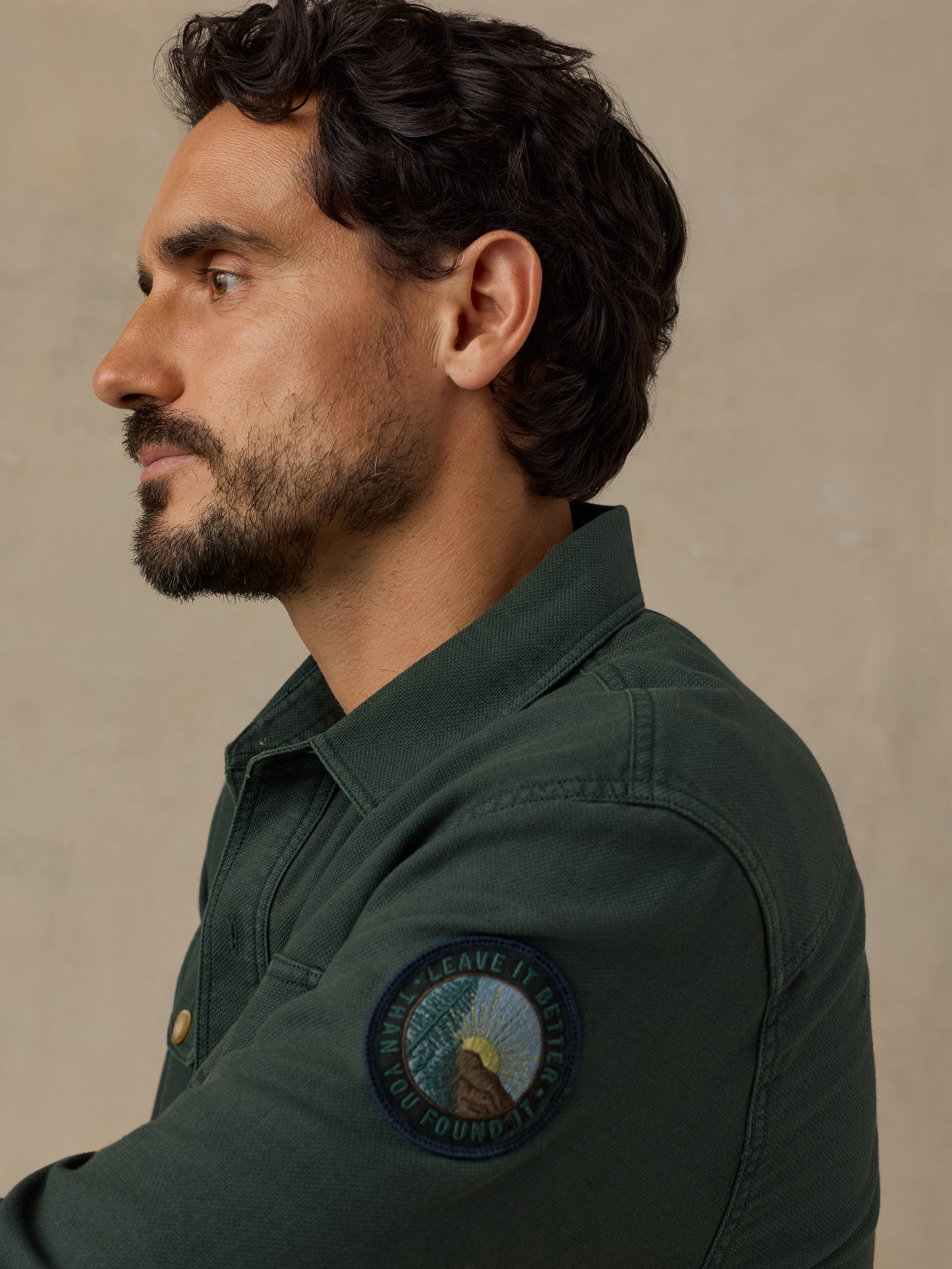 Faherty x Parks Project Tropic Surplus Shirt - Dark Pine
