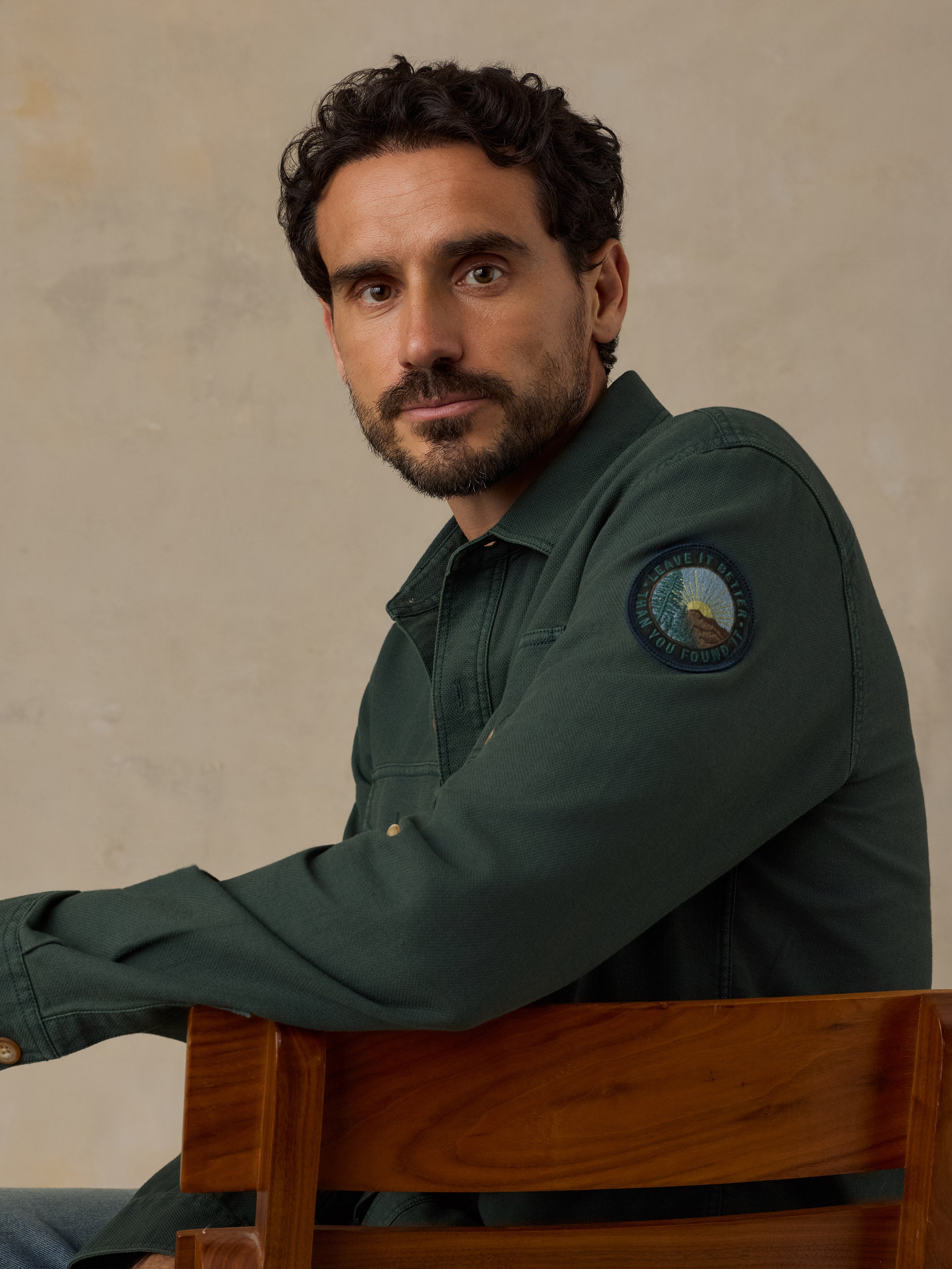 Faherty x Parks Project Tropic Surplus Shirt - Dark Pine