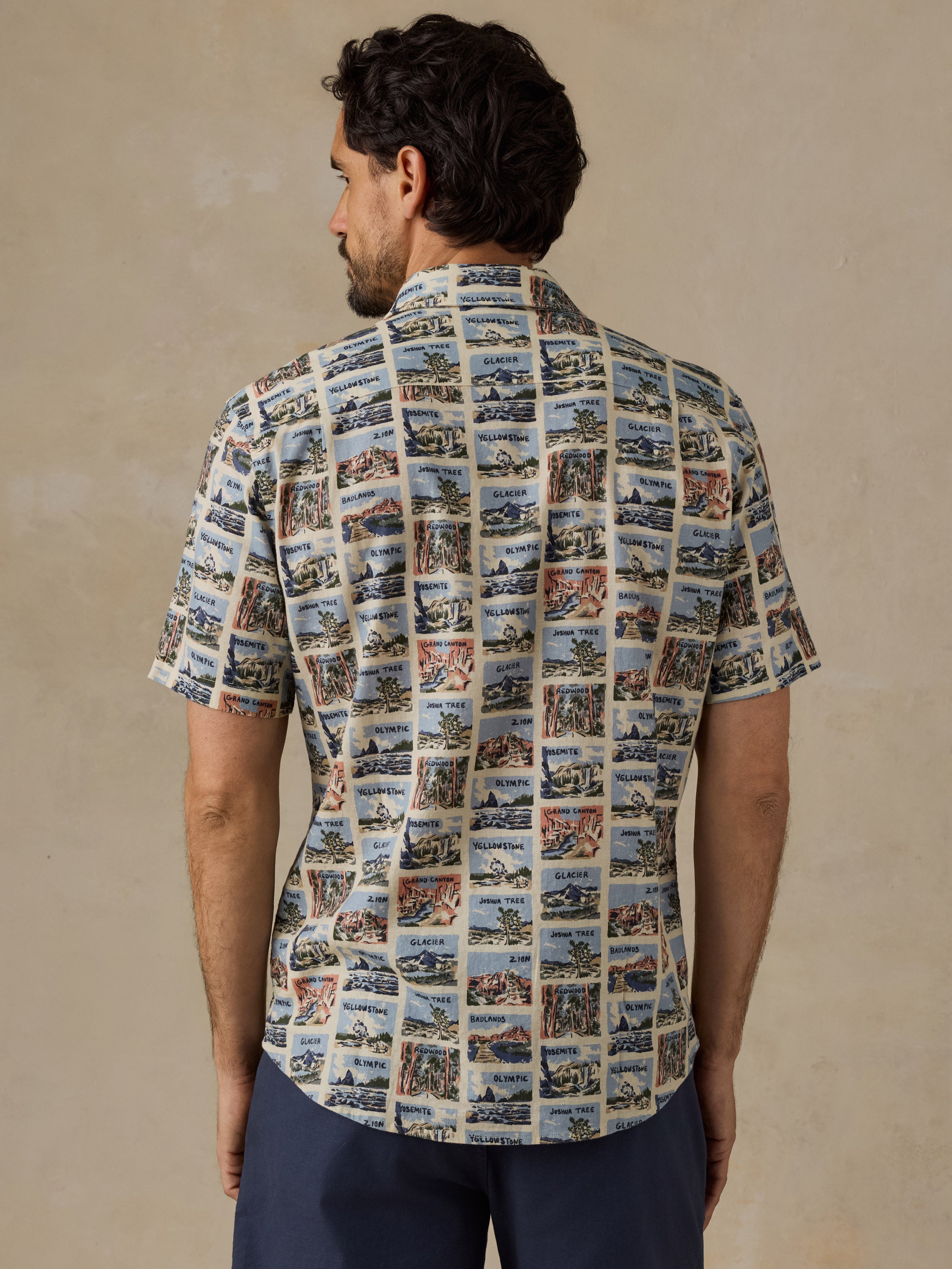 Faherty x Parks Project Short-Sleeve Breeze Shirt - Sand Parks Tile