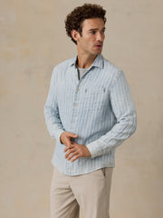 Double Gauze Shirt - Indigo Sky Stripe