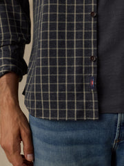 Coastline Knit Shirt - Charcoal Sage Check