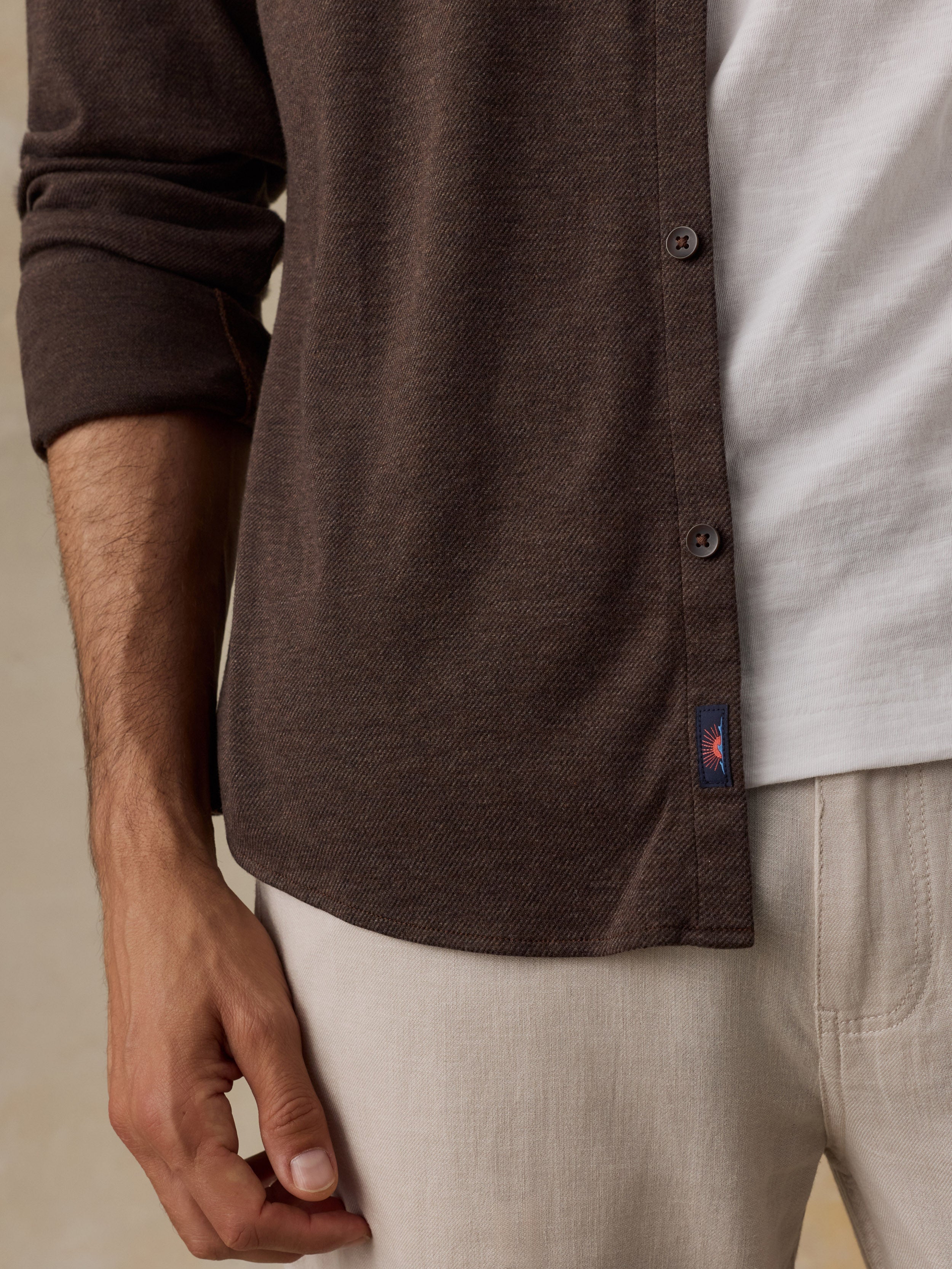 Coastline Knit Shirt - Brown Road Twill