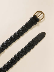 Downtown Braided Leather Belt - Black