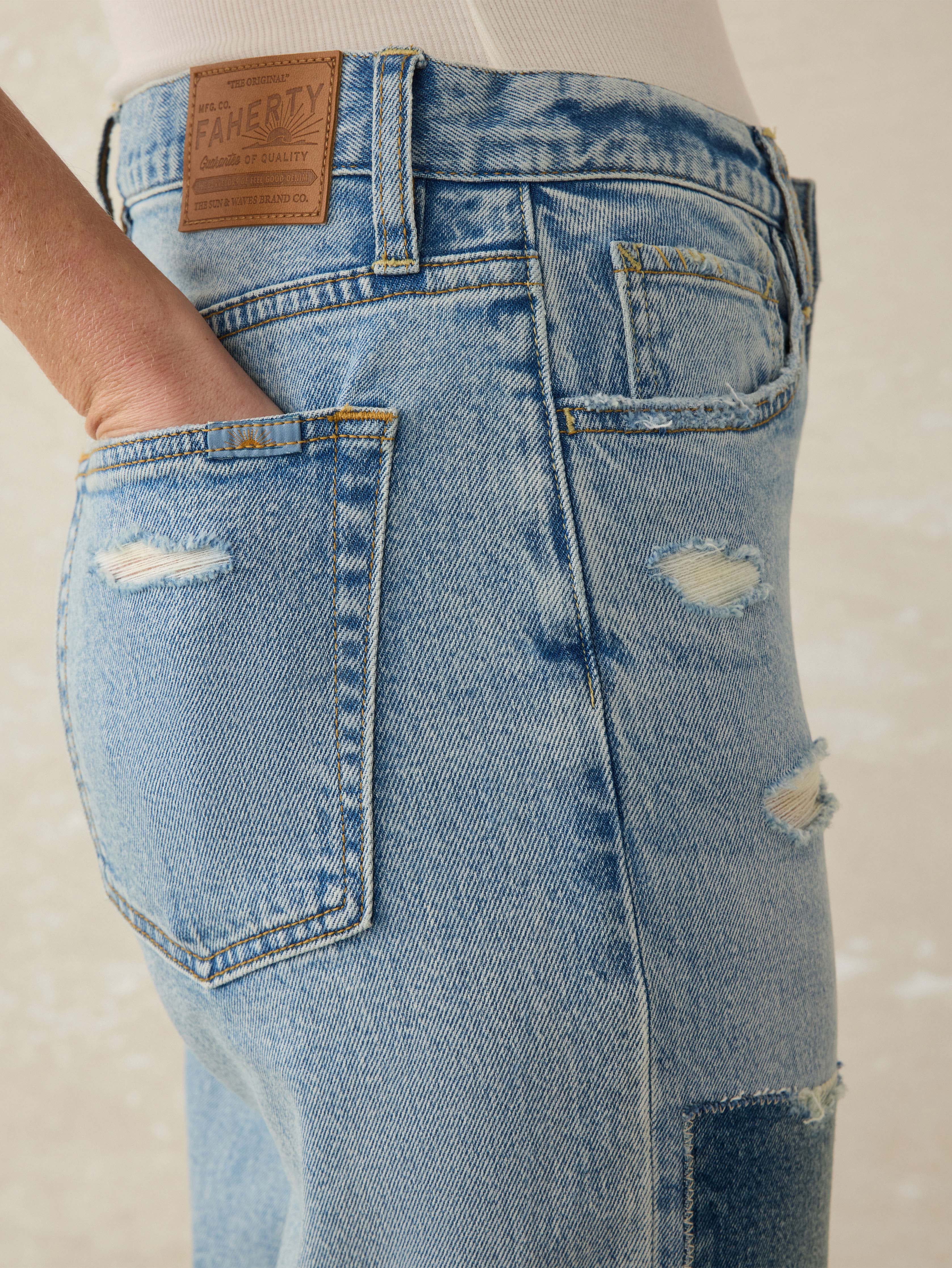 90S Crop Patchwork Jean - Heirloom Indigo Wash