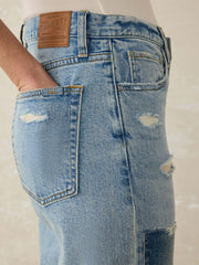 90S Crop Patchwork Jean - Heirloom Indigo Wash
