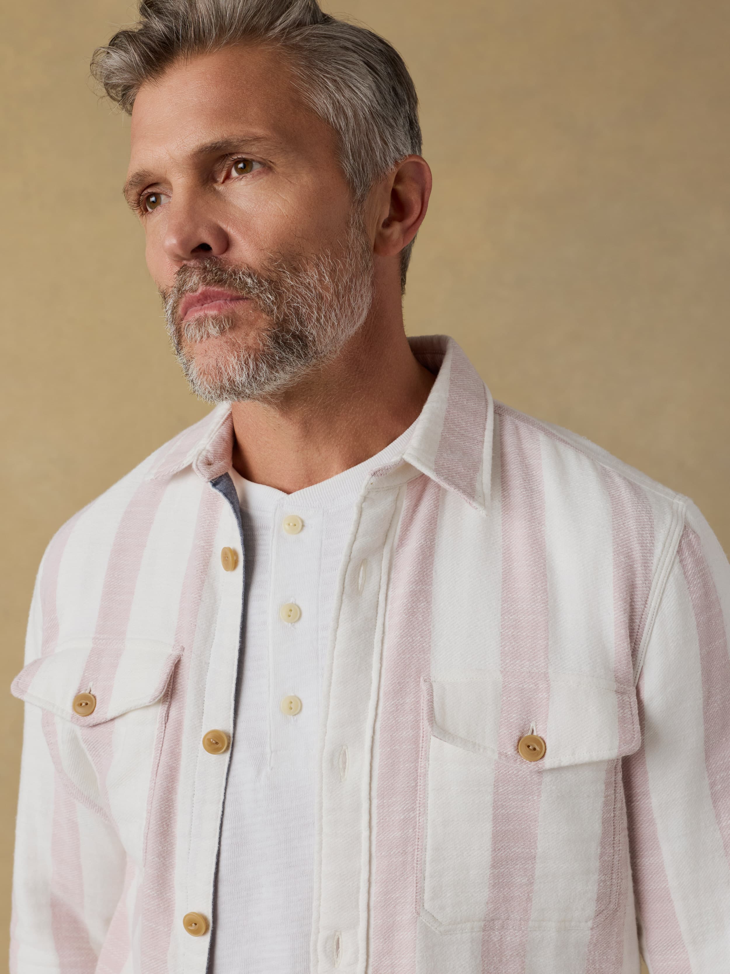 Belmar Workshirt - Sienna Cream Stripe