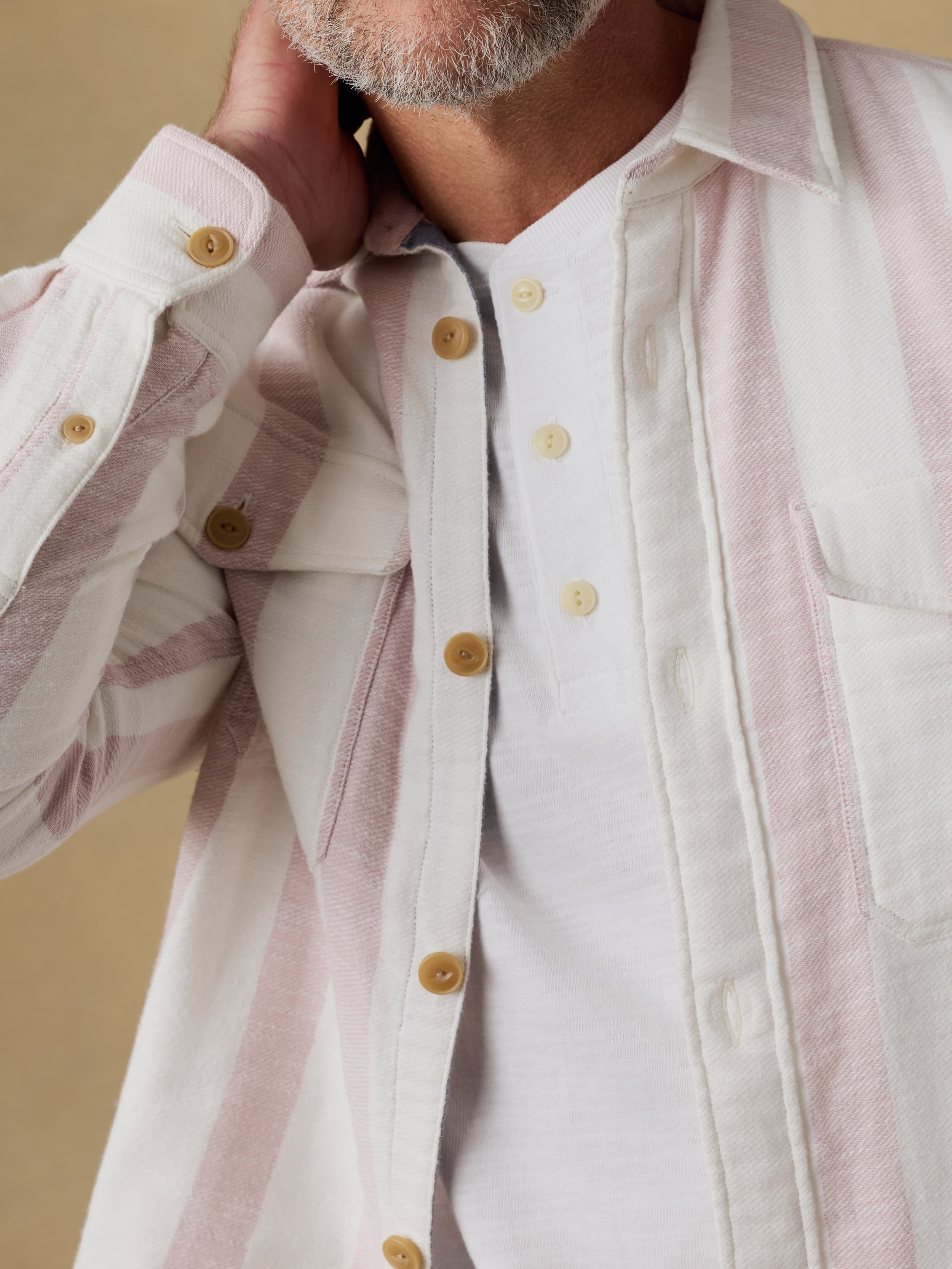 Belmar Workshirt - Sienna Cream Stripe