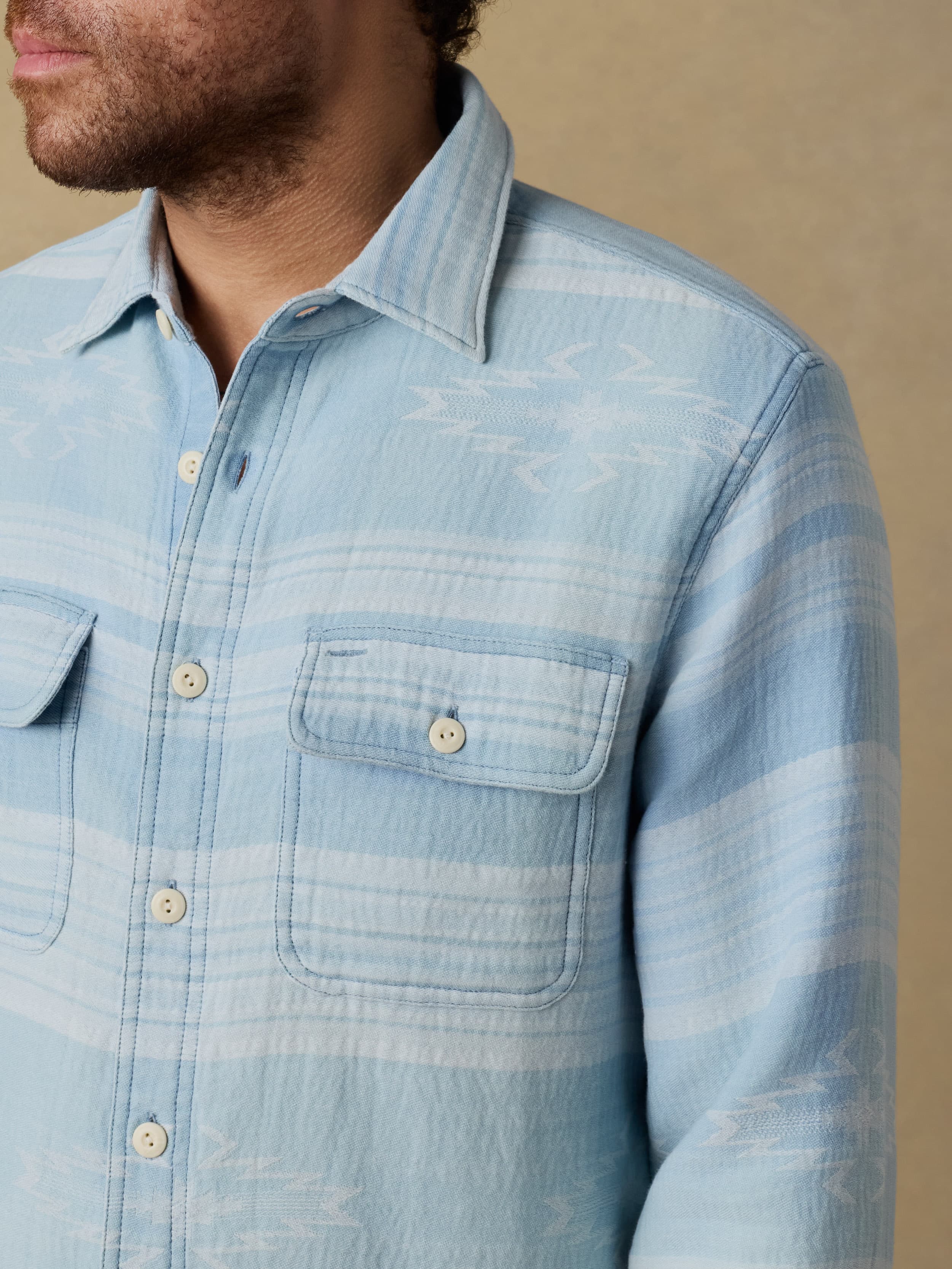 Doug Good Feather Indigo Canyon Overshirt - Indigo Star Serape