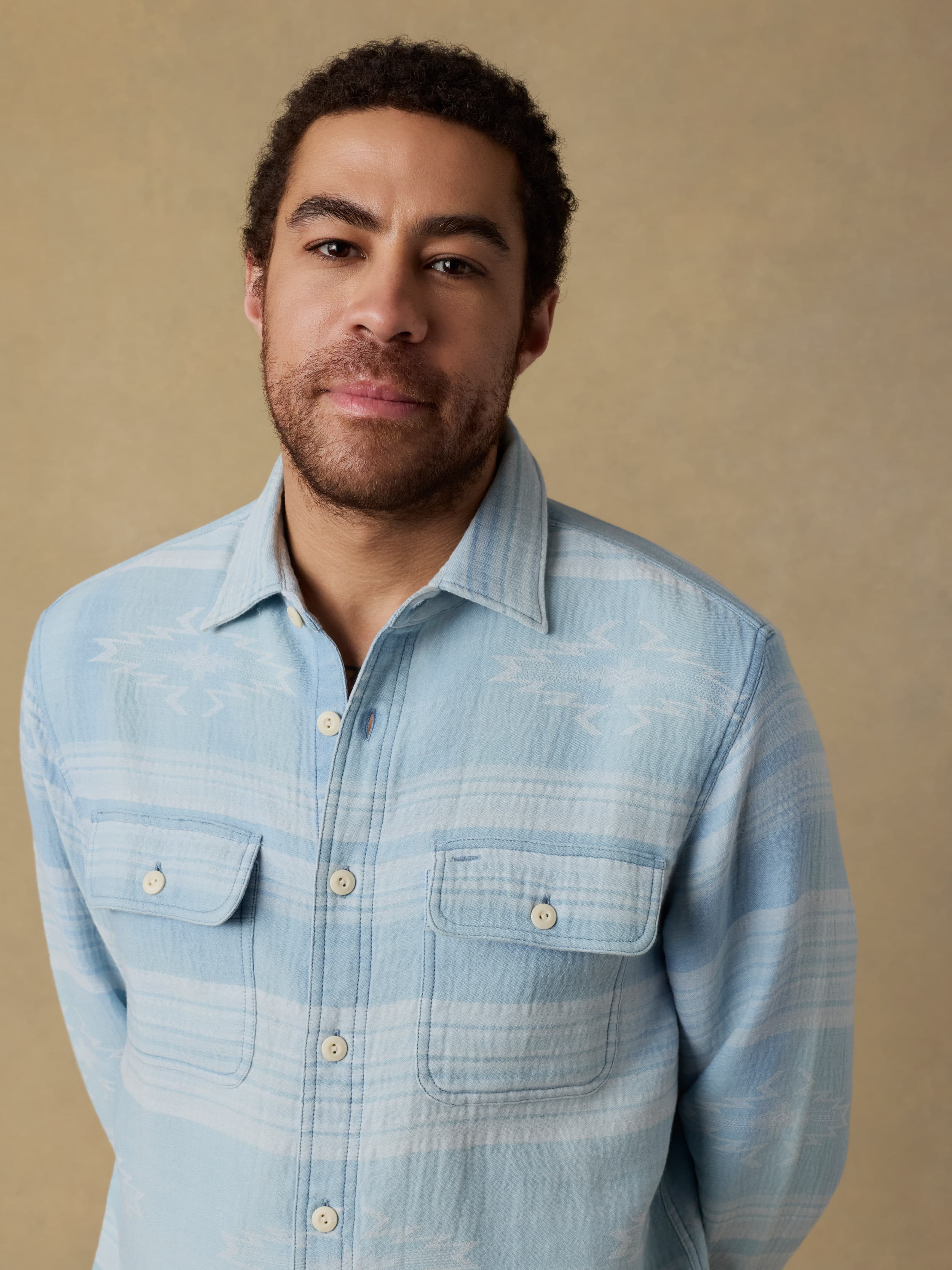 Doug Good Feather Indigo Canyon Overshirt - Indigo Star Serape