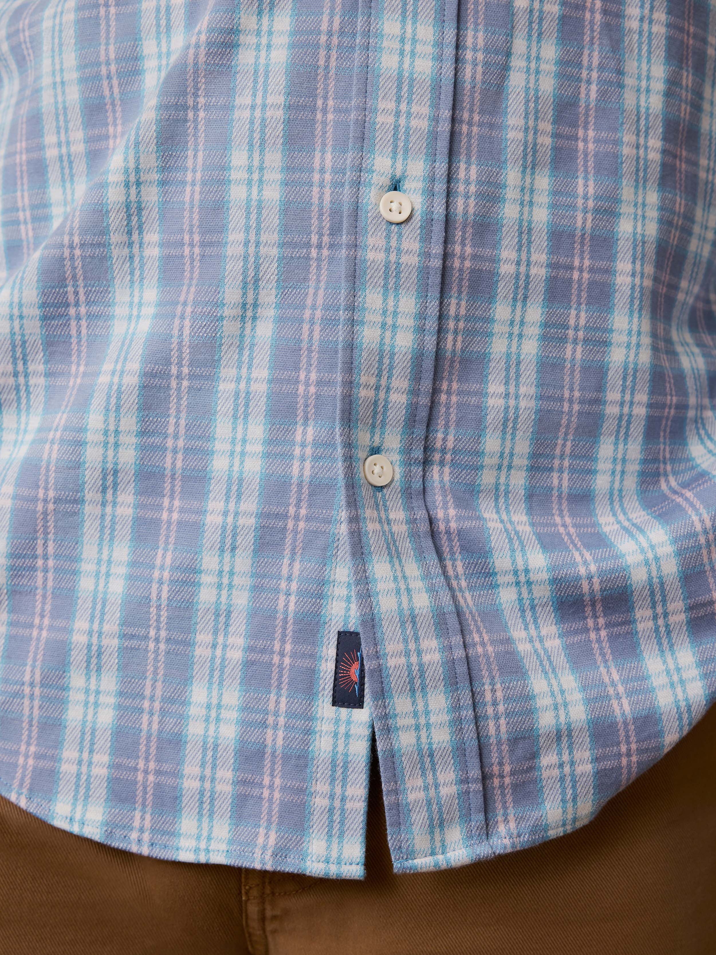 Coastline Knit Shirt - Summer Teal Plaid