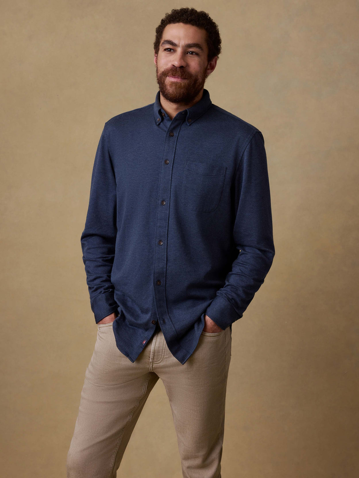 Coastline Knit Shirt - Ocean Heather Twill