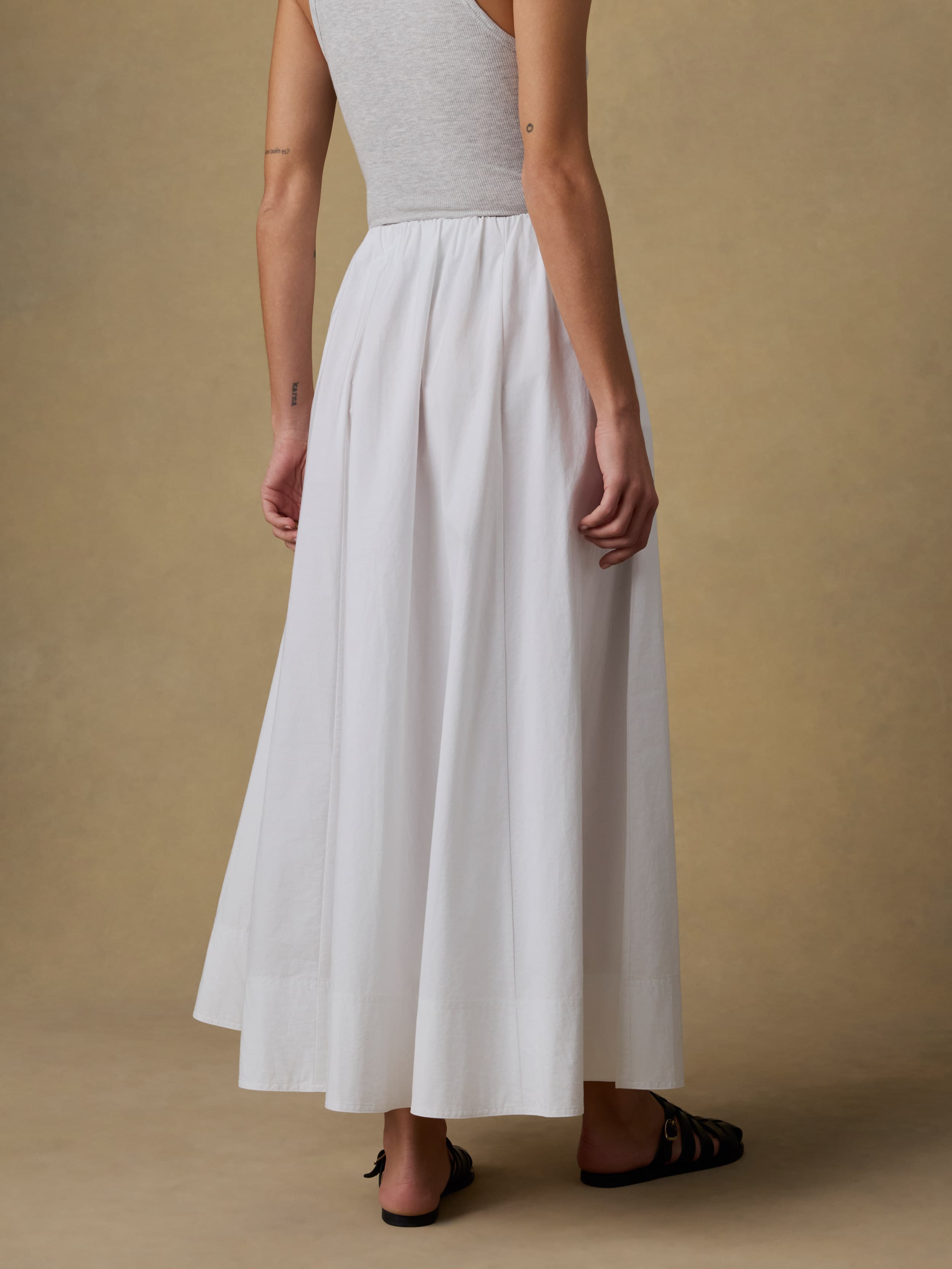 Coastal Poplin Nera Skirt - White