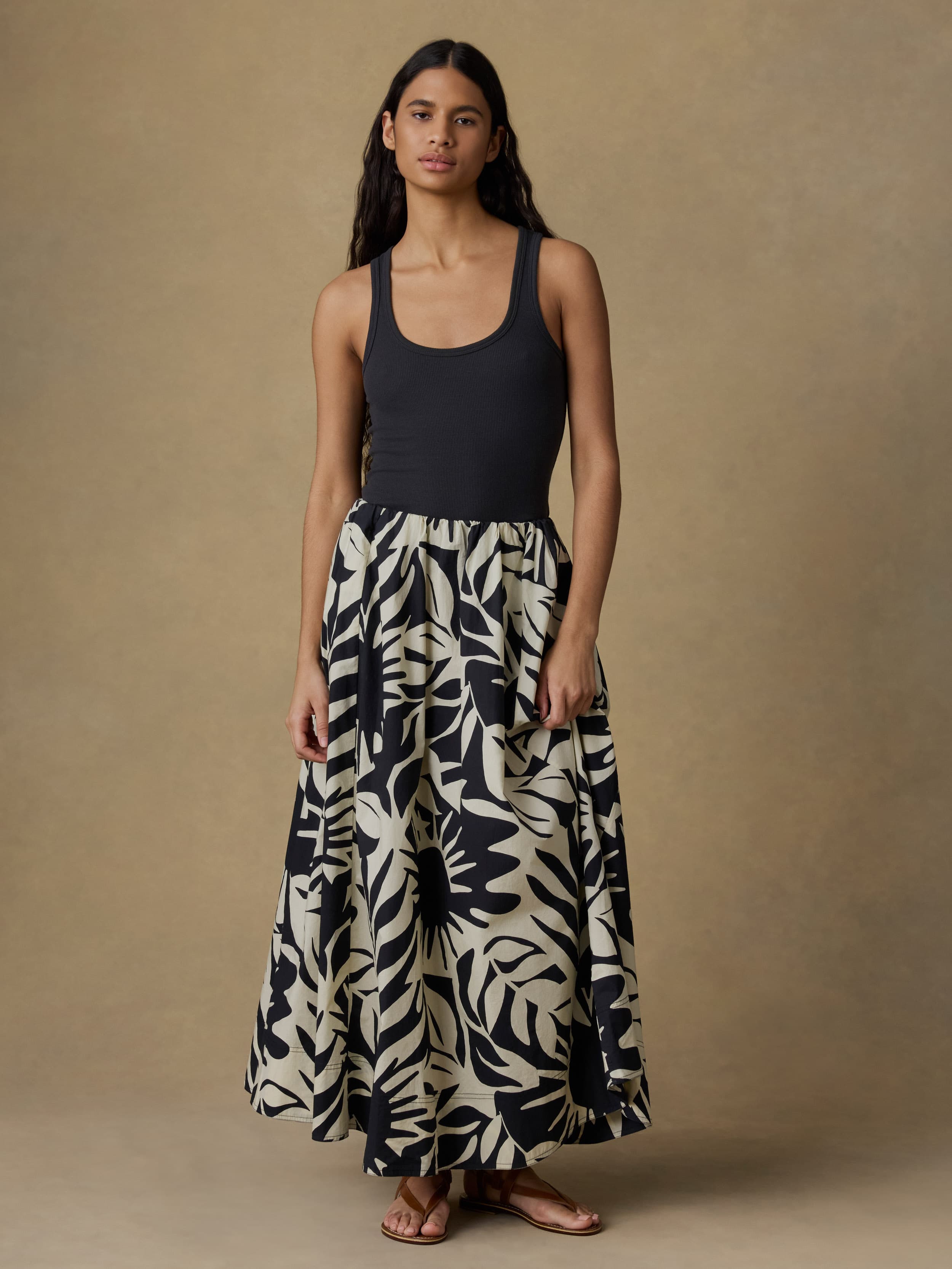 Coastal Poplin Nera Skirt - Garden Sonata