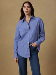 Coastal Poplin Relaxed Shirt - Endless Coast Stripe