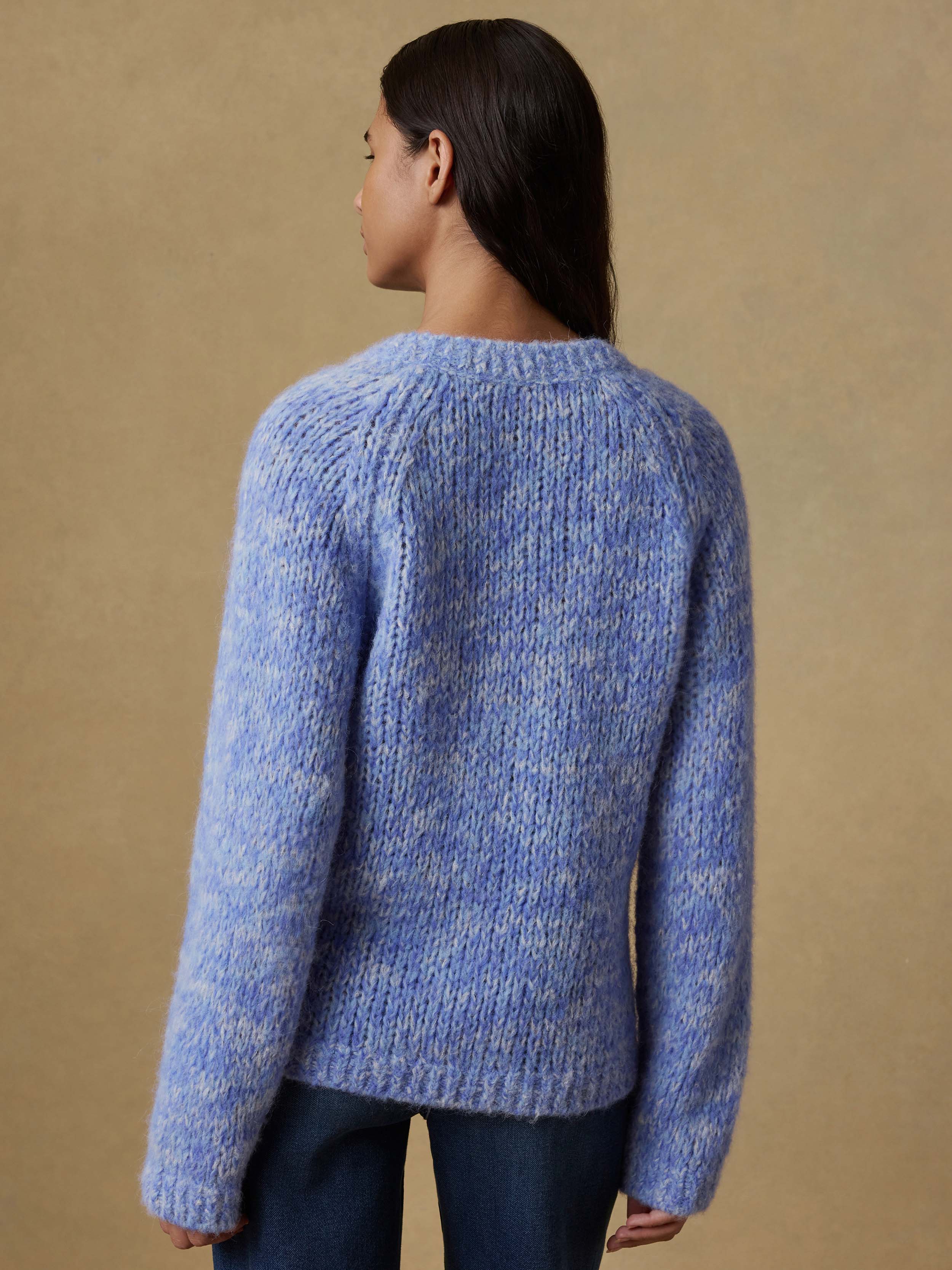 Apres Alpaca V-Neck Pullover - Saltwater Blue