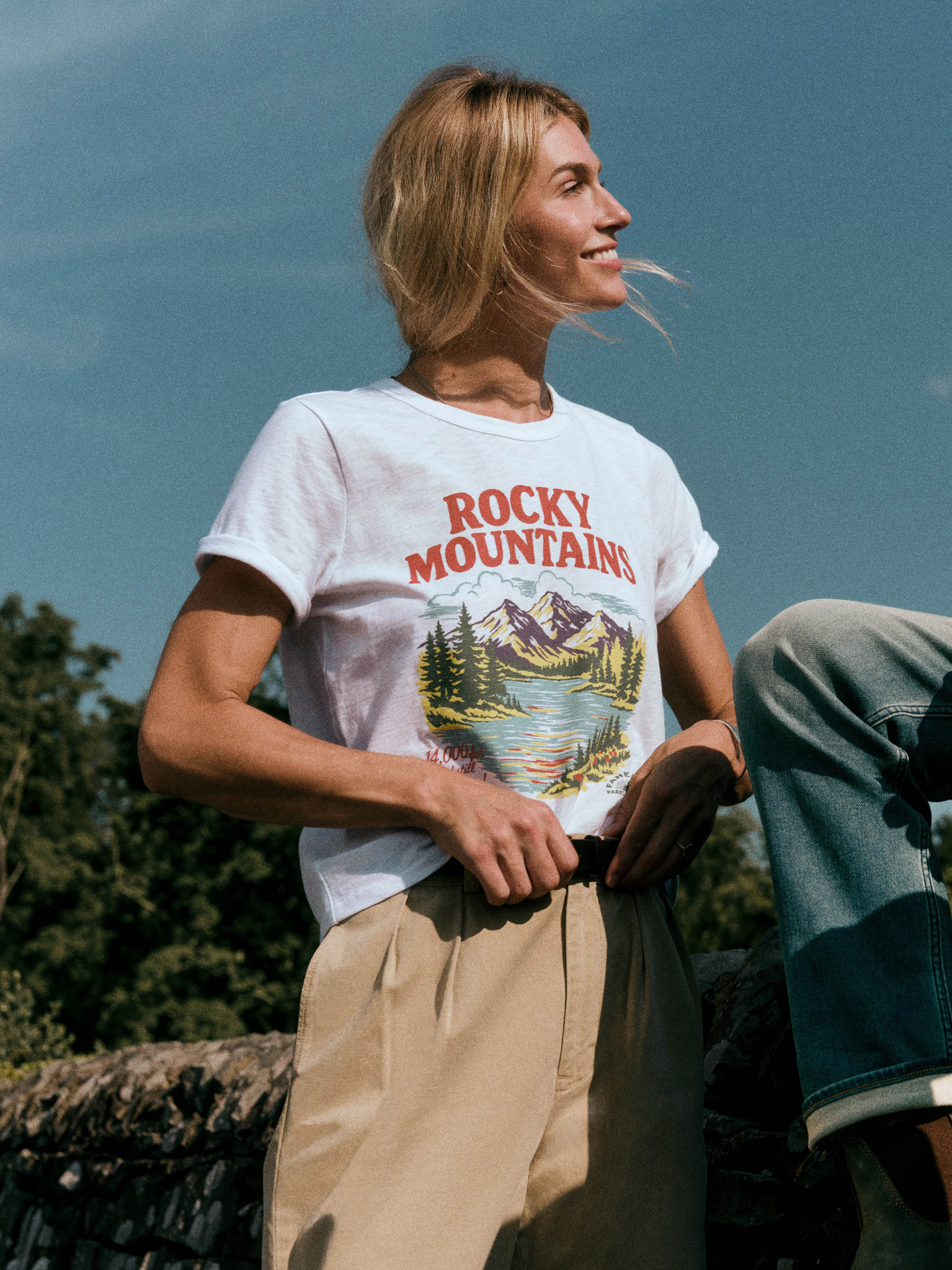 Faherty x Parks Project Rocky Mountains Sunwashed Regenerative Tee - White