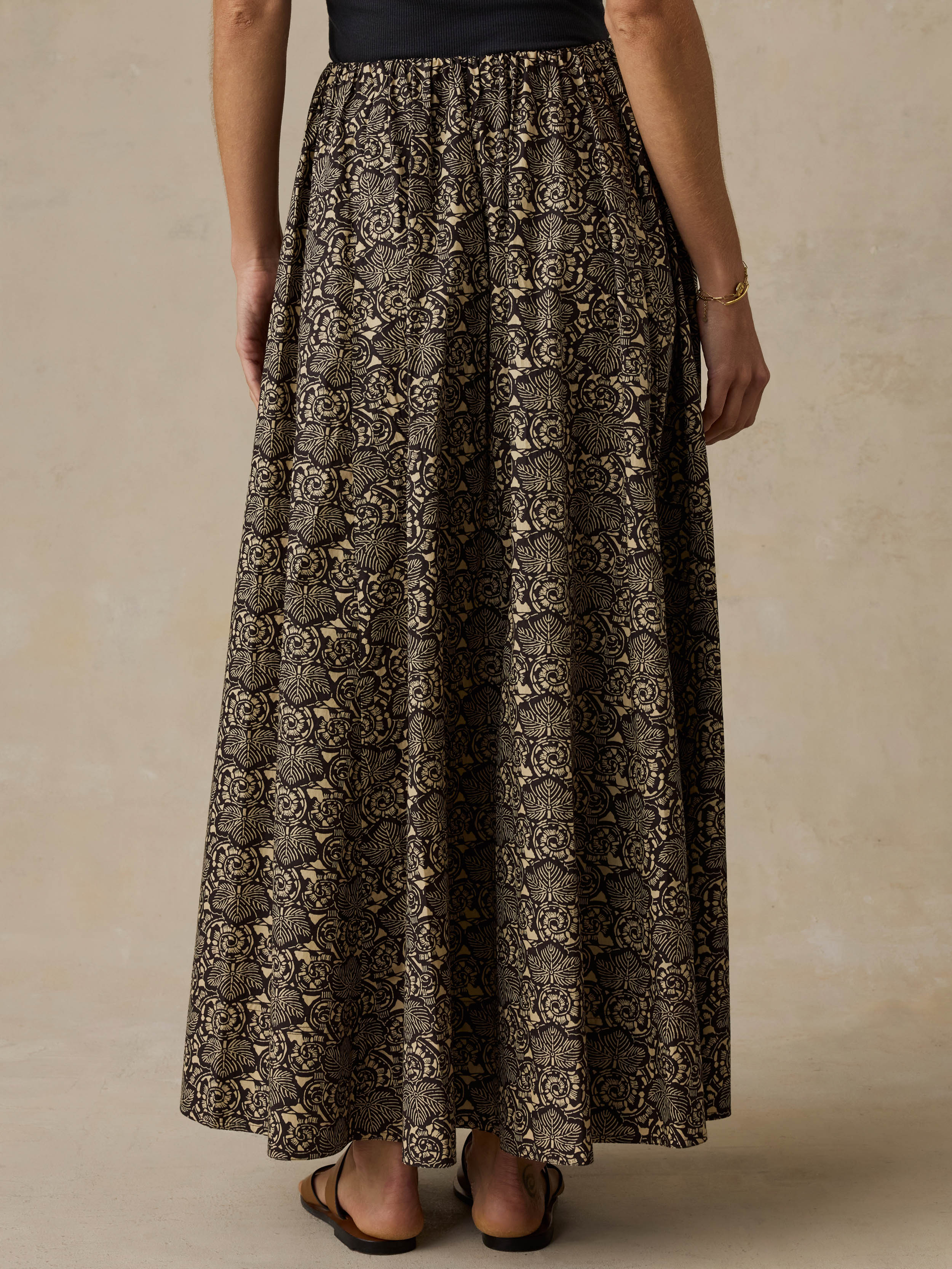 Coastal Poplin Nera Skirt - Night Bloom