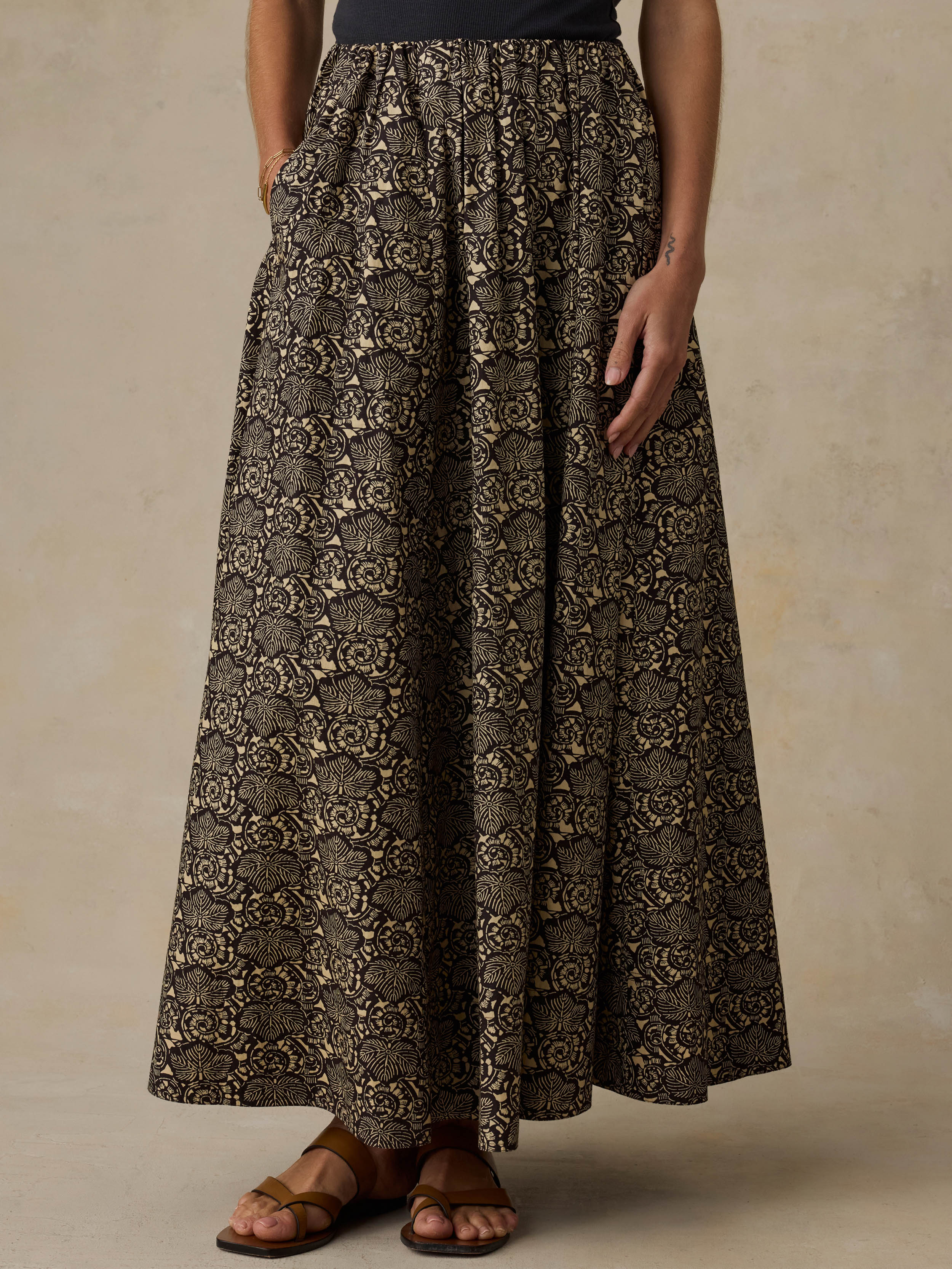 Coastal Poplin Nera Skirt - Night Bloom