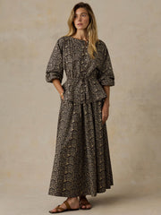 Coastal Poplin Nera Skirt - Night Bloom