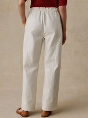 Cotton Twill Drawstring Pant - Egret