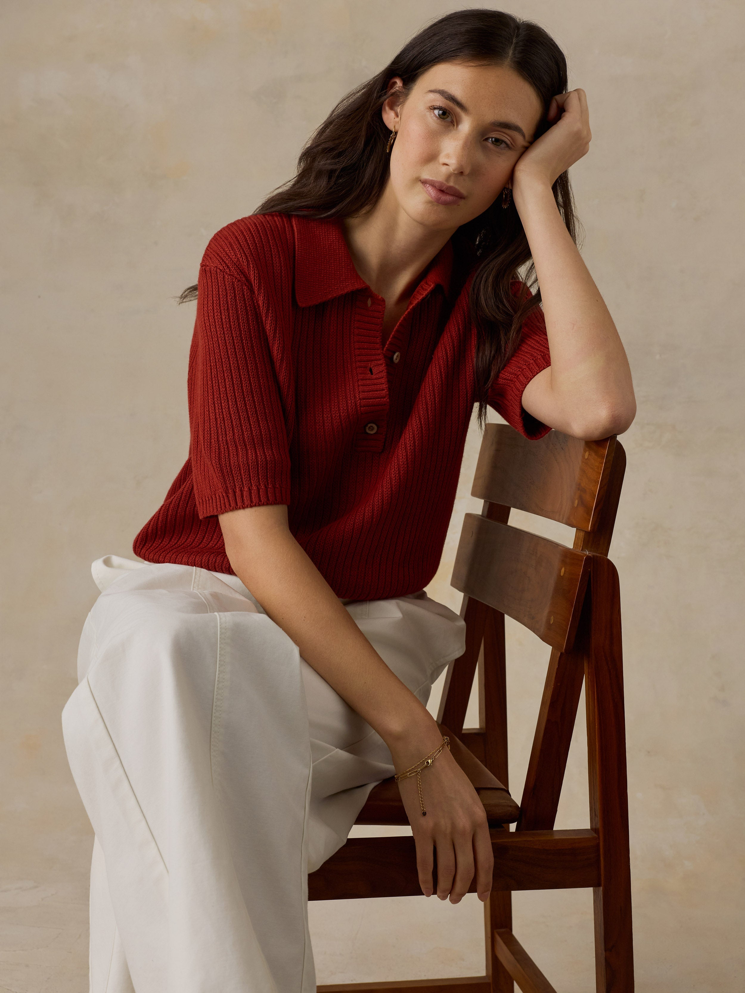 Cotton Twill Drawstring Pant - Egret