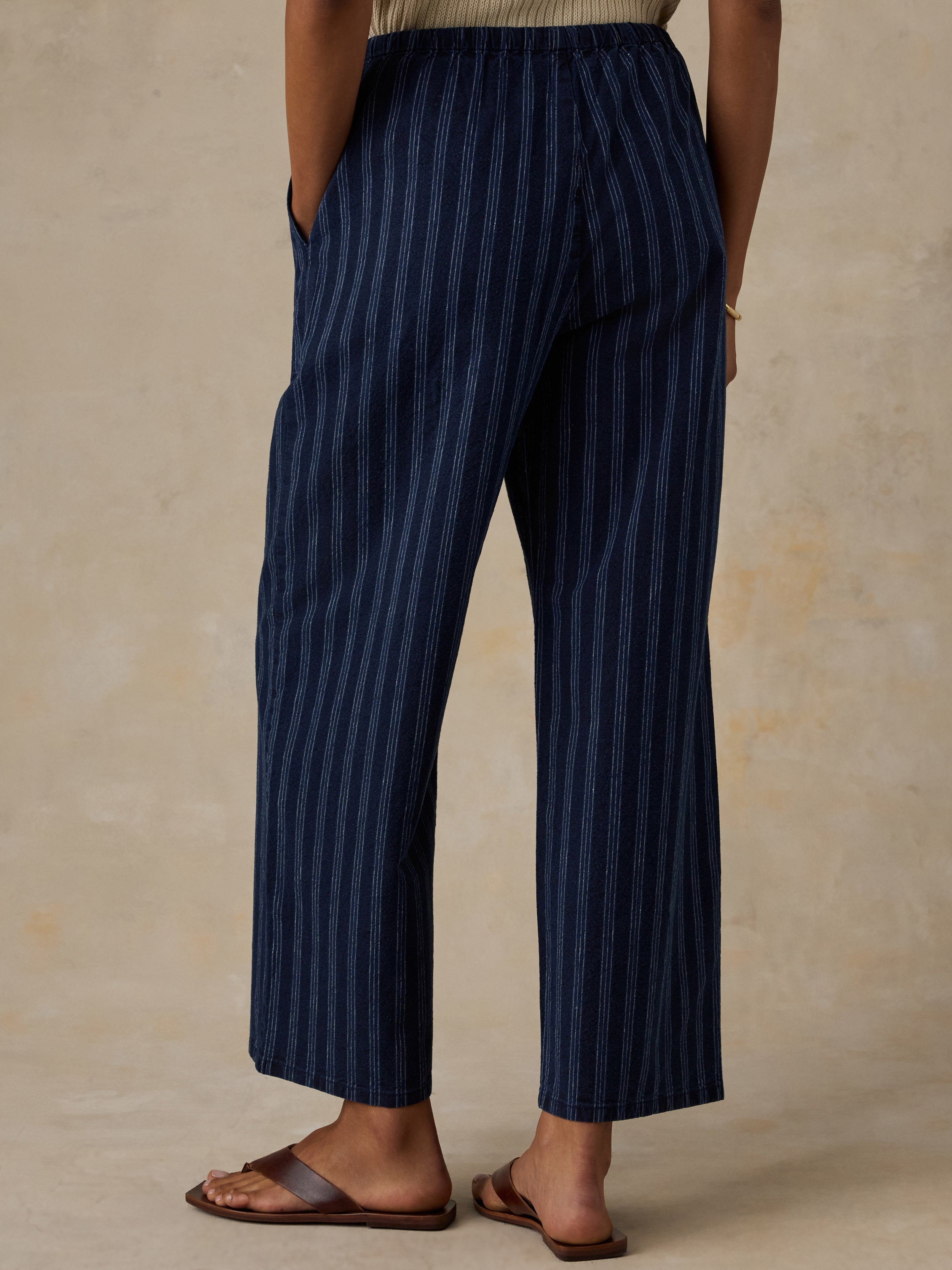 Cotton Hemp Utility Pant - Indigo Wharf Stripe