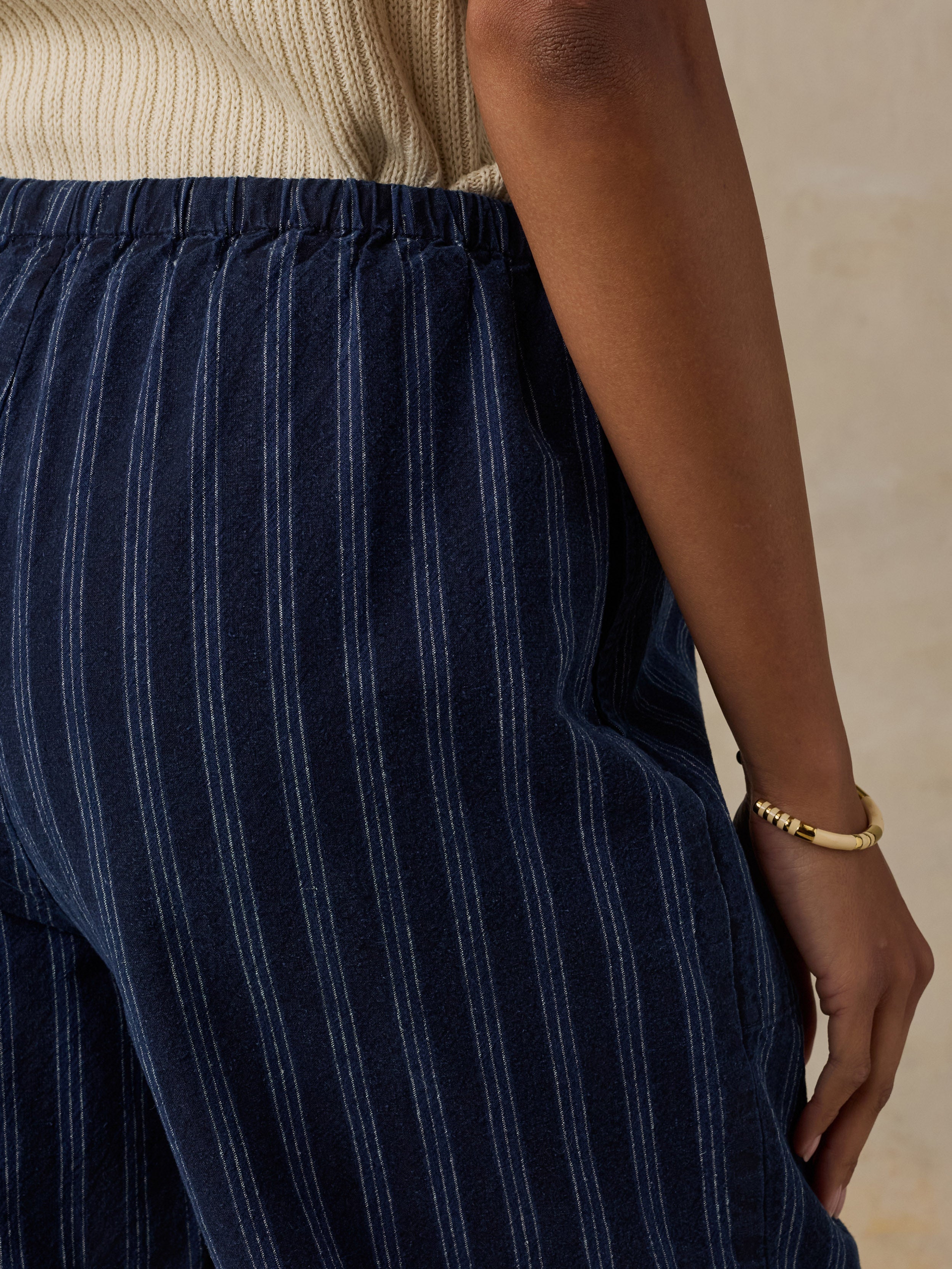 Cotton Hemp Utility Pant - Indigo Wharf Stripe