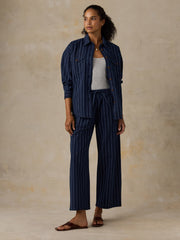 Cotton Hemp Utility Pant - Indigo Wharf Stripe