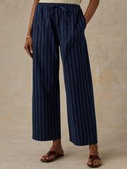 Cotton Hemp Utility Pant - Indigo Wharf Stripe