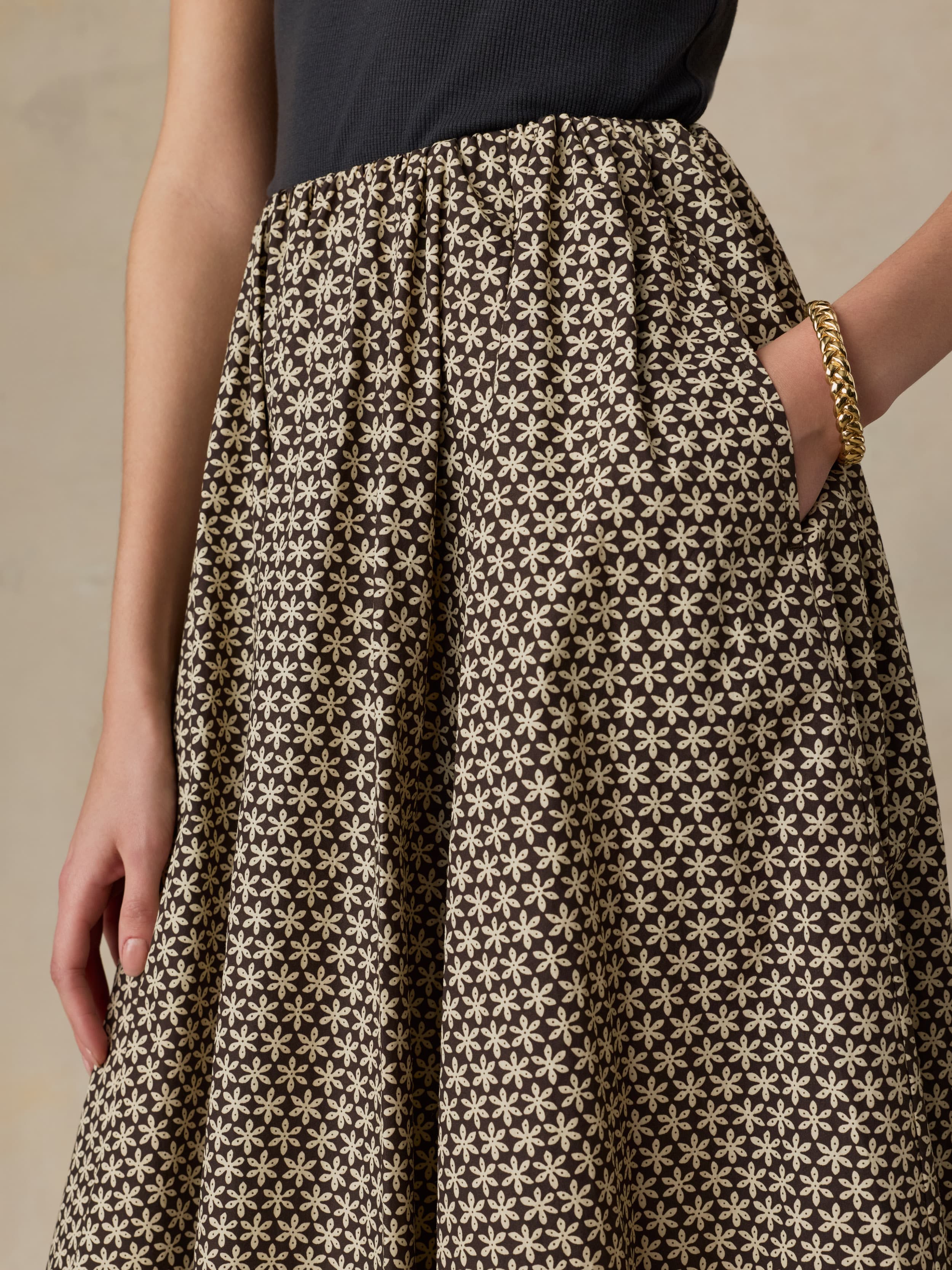 Coastal Poplin Nera Skirt - Bloom Trail Floral