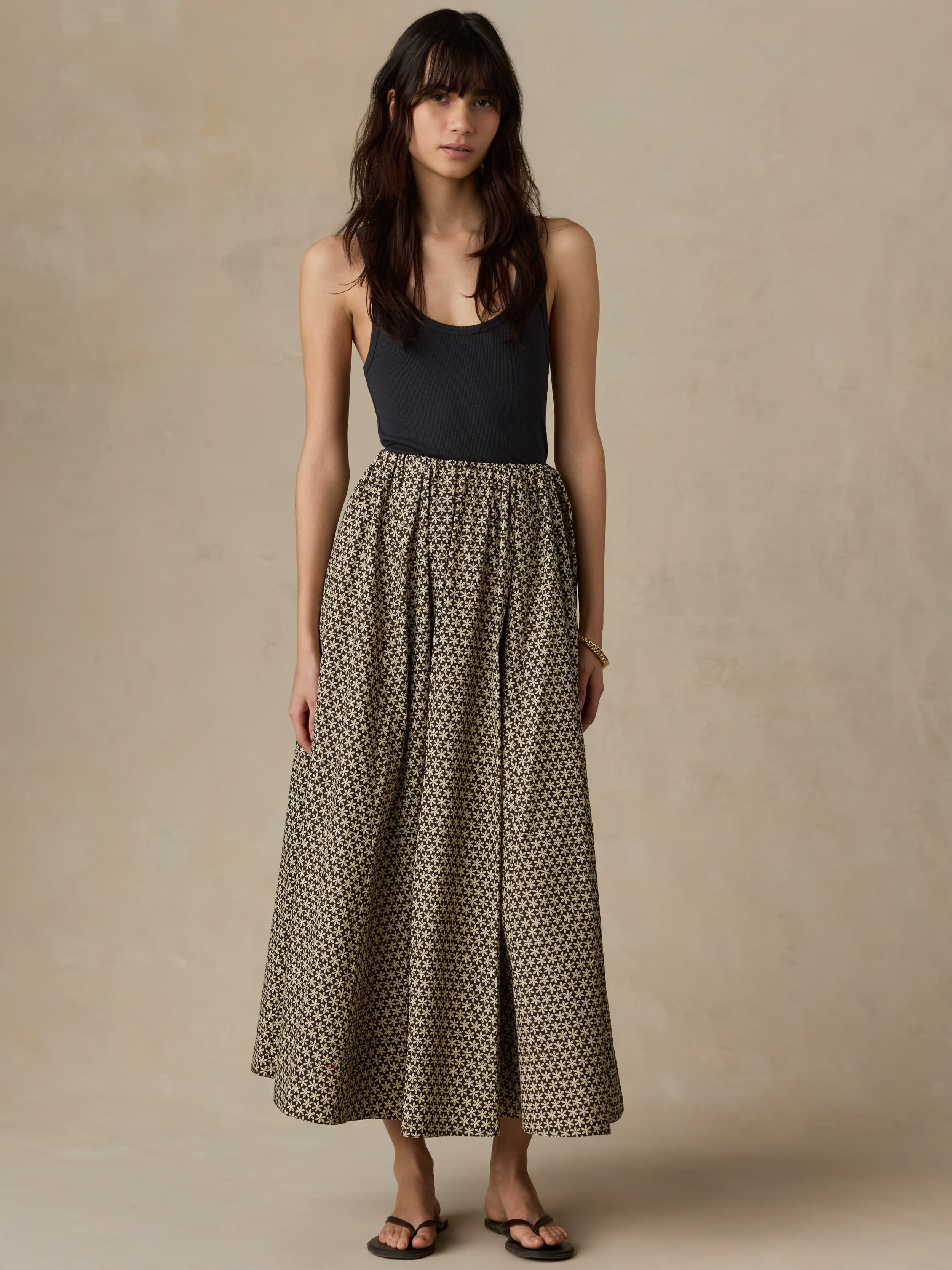 Coastal Poplin Nera Skirt - Bloom Trail Floral