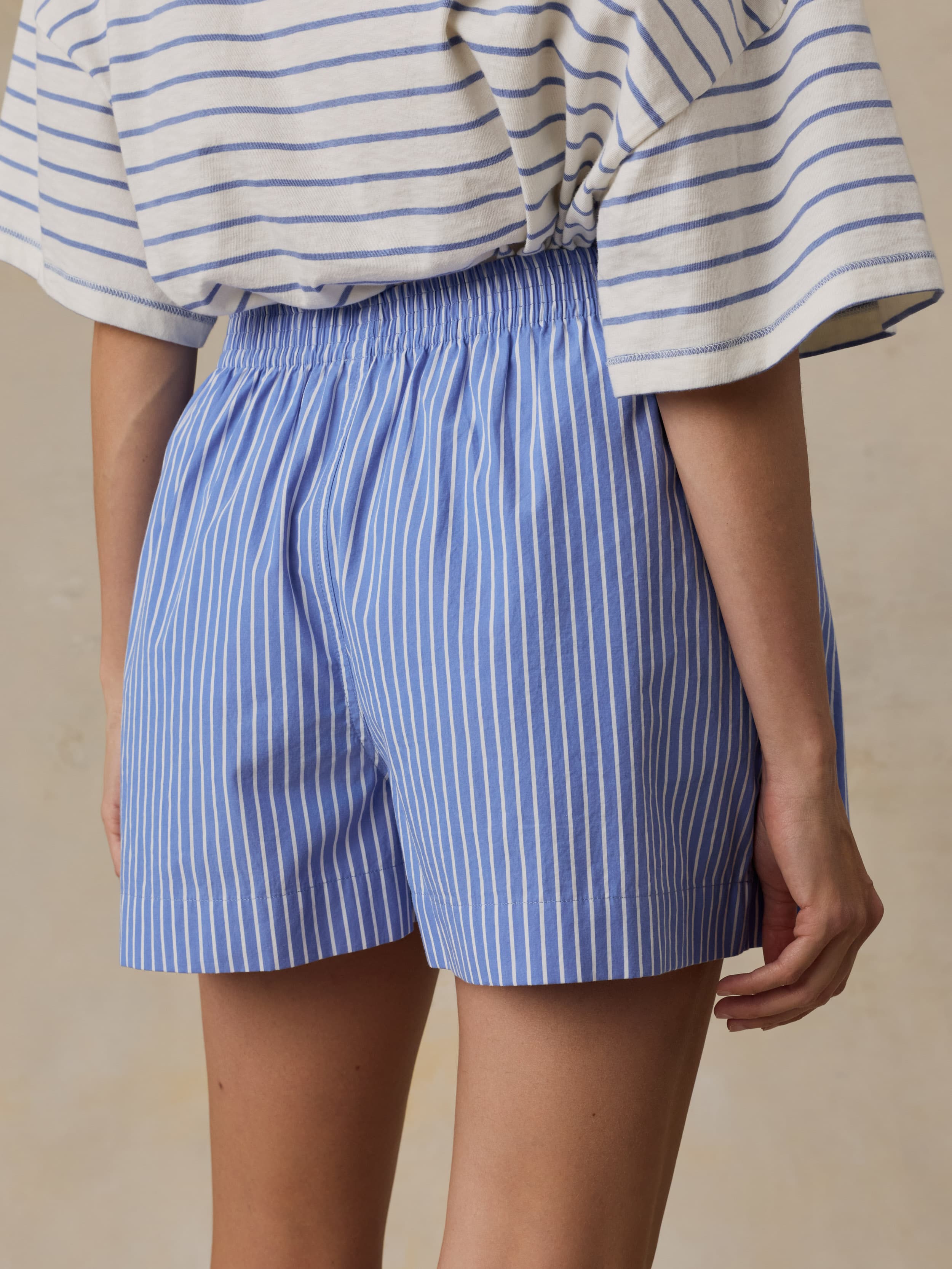 Coastal Poplin Boxer Short - Deepwater Stripe