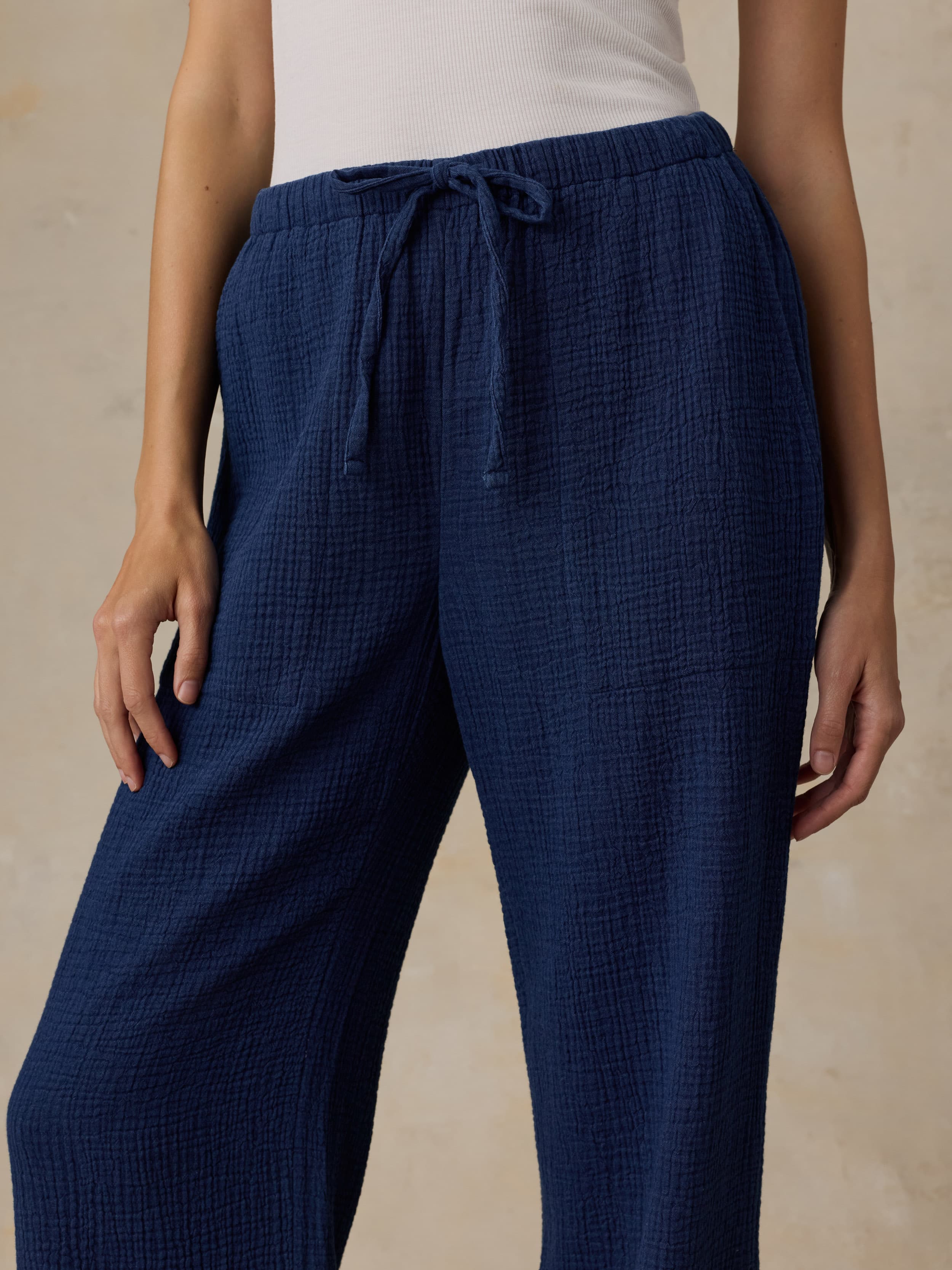 Dune Cotton Gauze Laidback Pant - Dark Indigo Wash