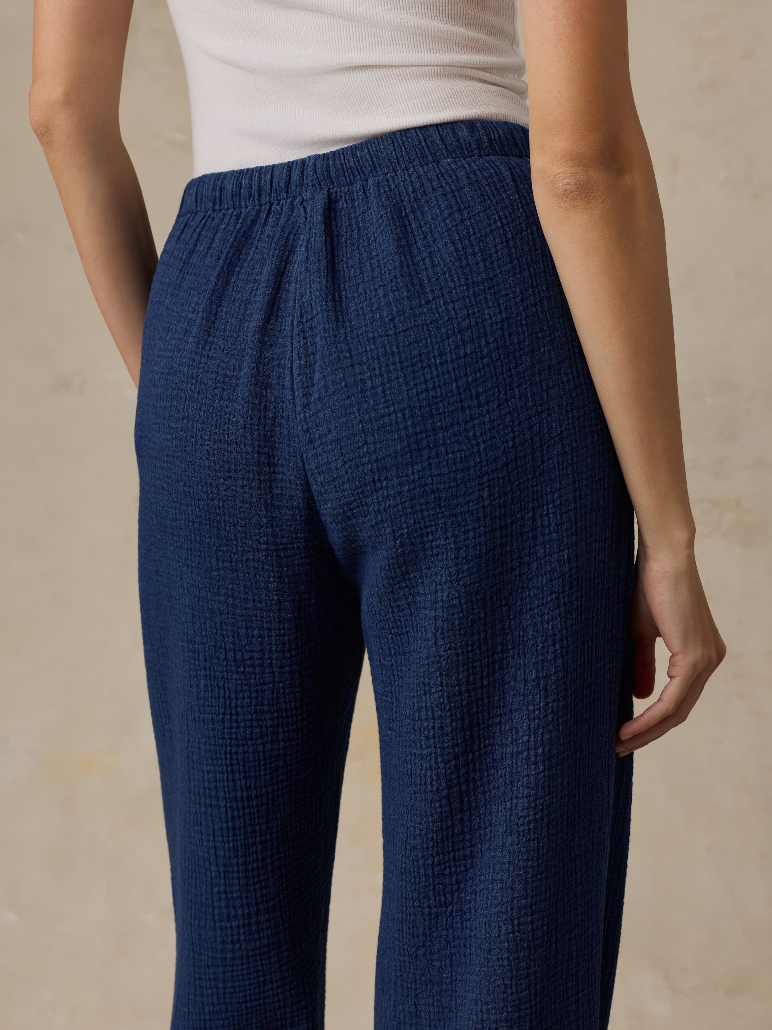 Dune Cotton Gauze Laidback Pant - Dark Indigo Wash