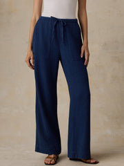 Dune Cotton Gauze Laidback Pant - Dark Indigo Wash