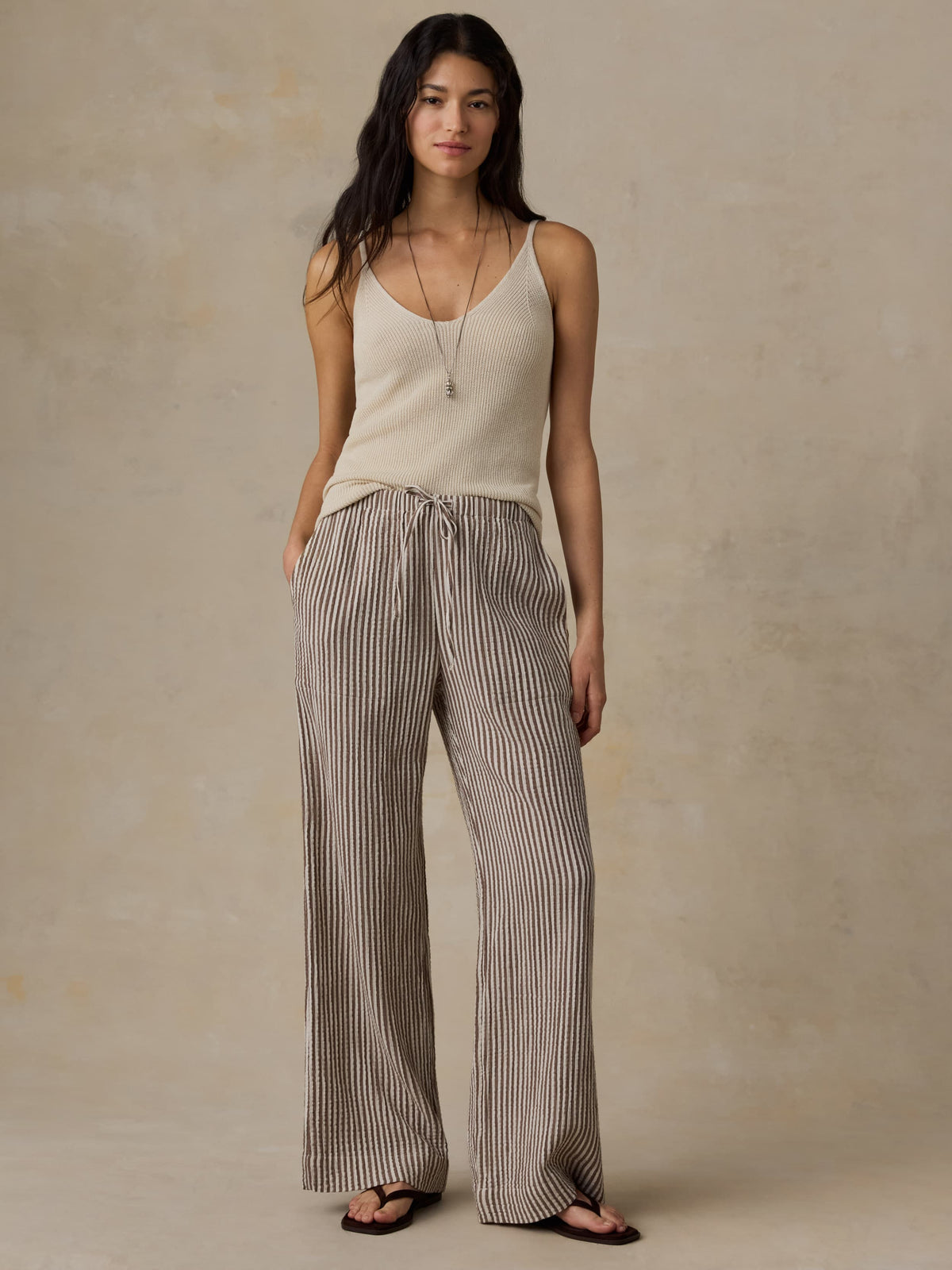 Dune Cotton Gauze Laidback Pant - Mocha Mist