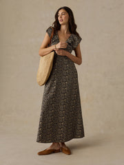 Coastal Poplin Noa Dress - Night Bloom